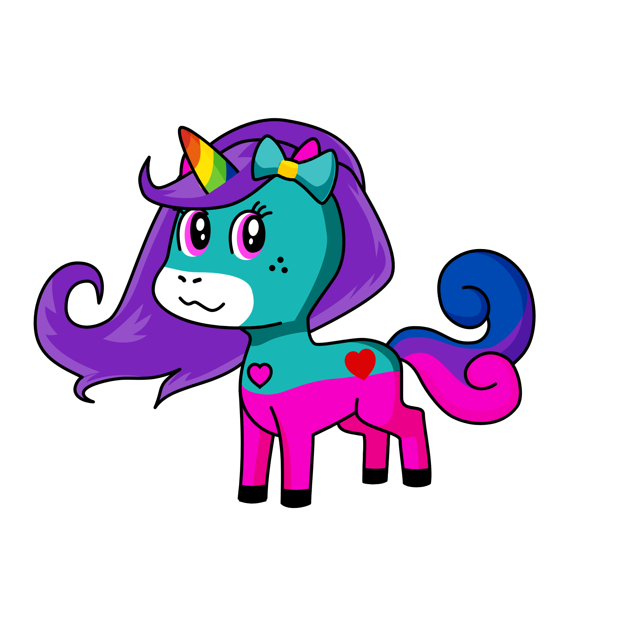 Rainbow, the unicorn