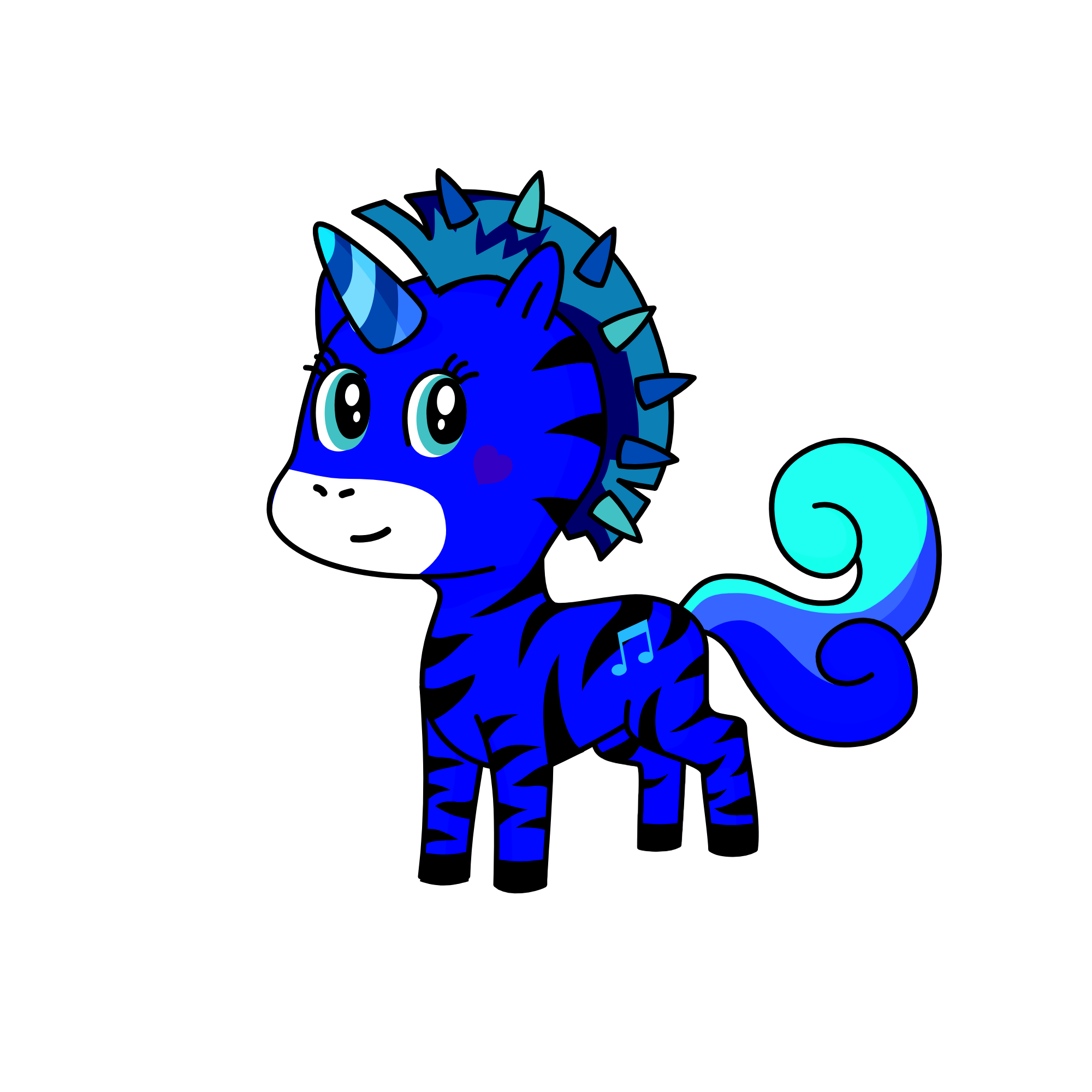blue, the unicorn