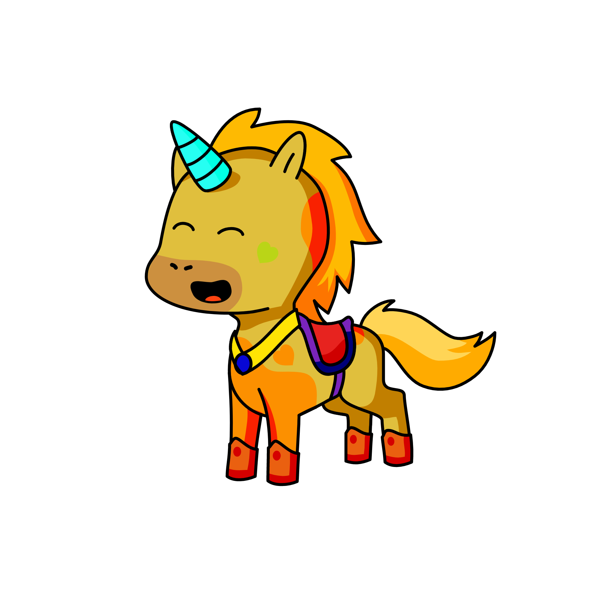 Golden slipper, the unicorn