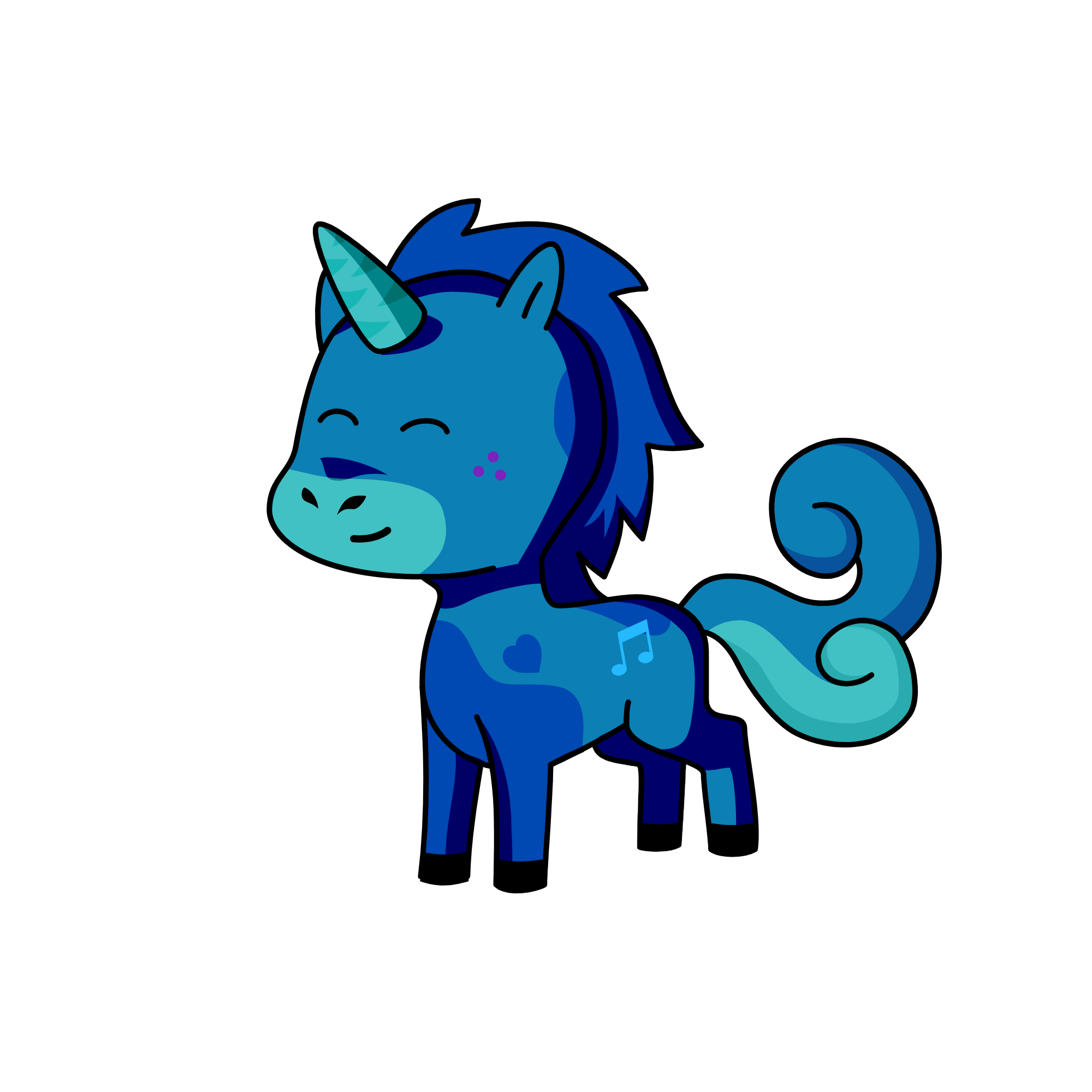 blue, the unicorn