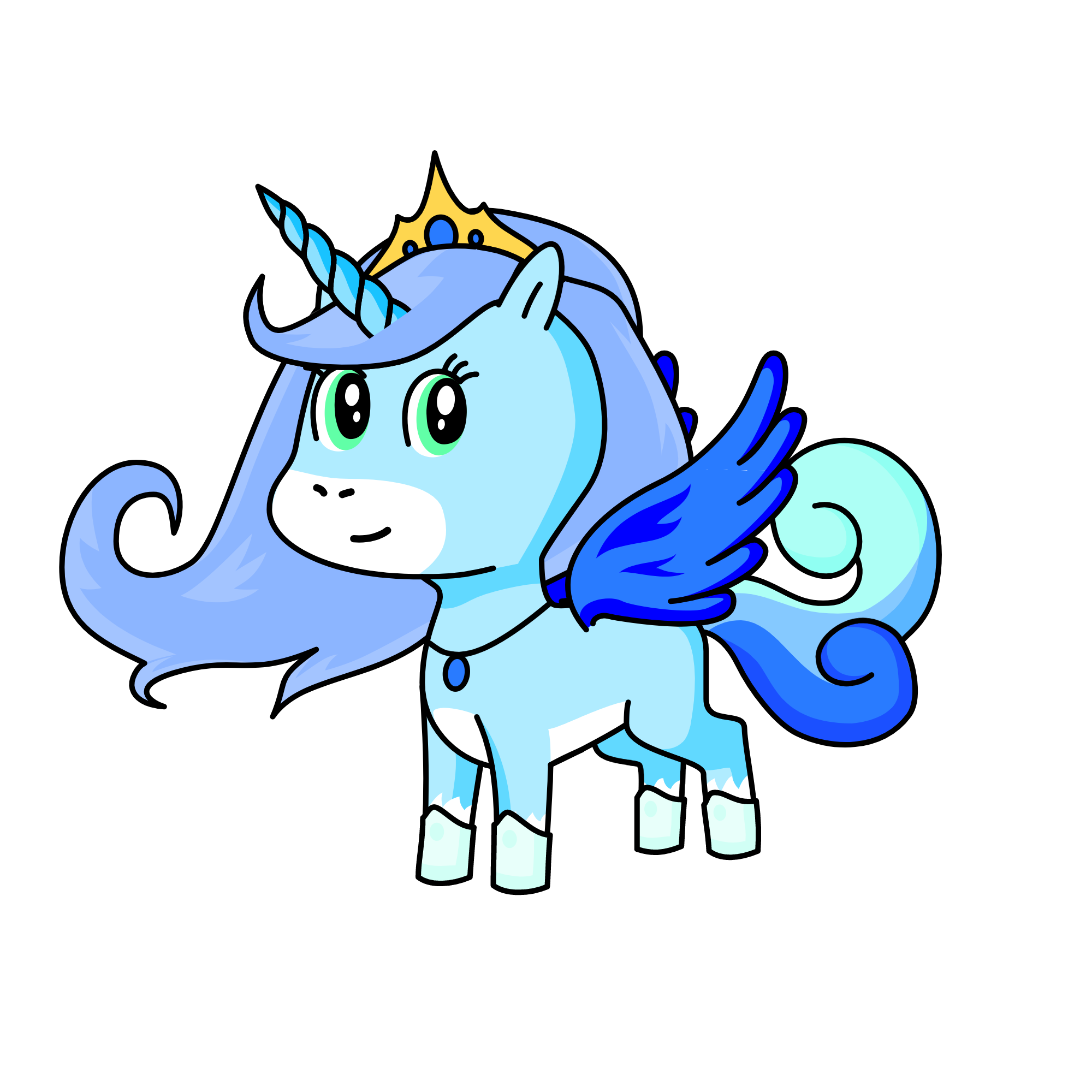 Blue, the unicorn