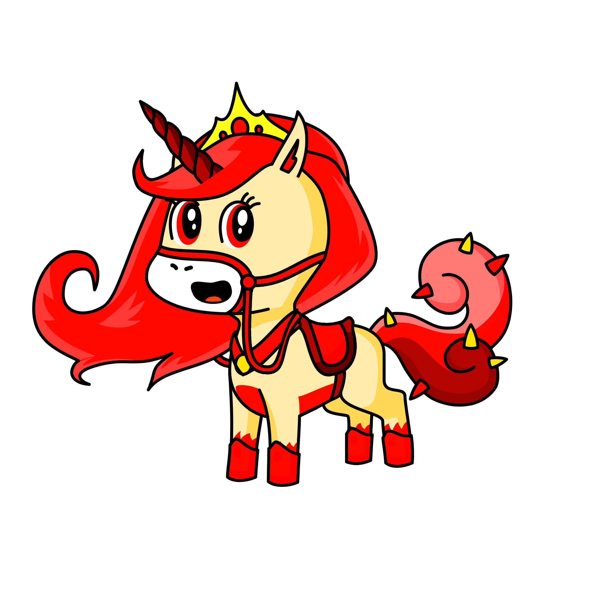 Red Rubi, the unicorn
