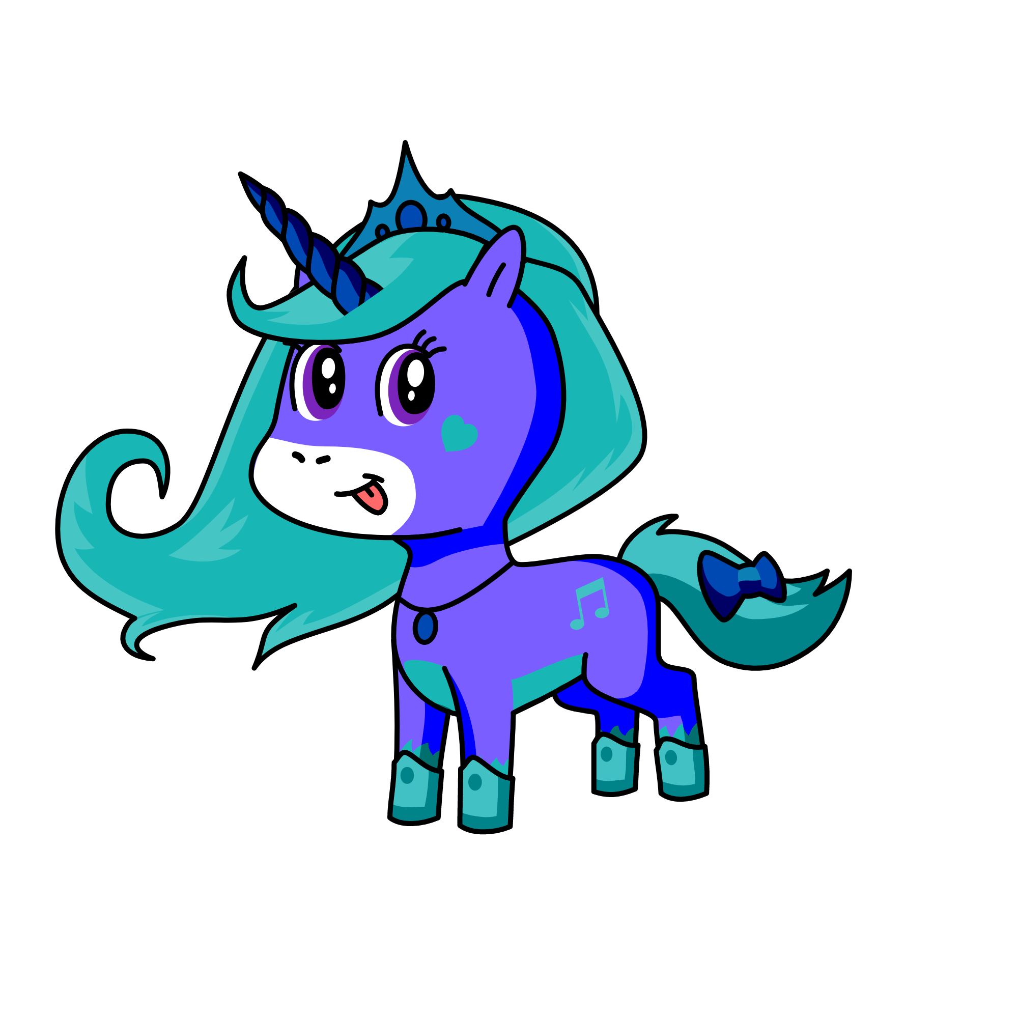 Blue La, the unicorn