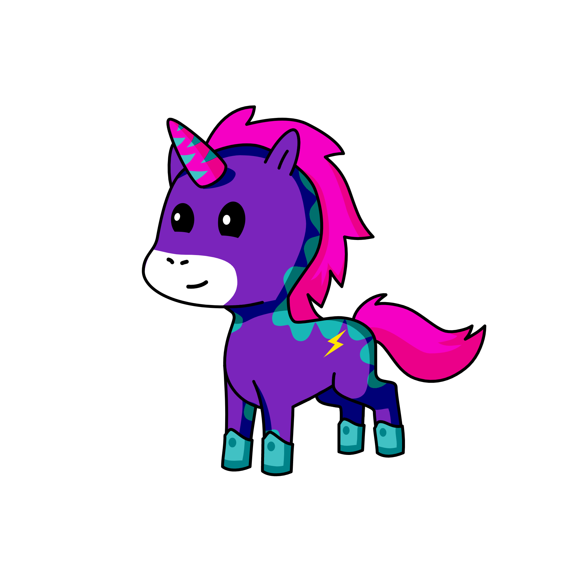 Black shadow, the unicorn