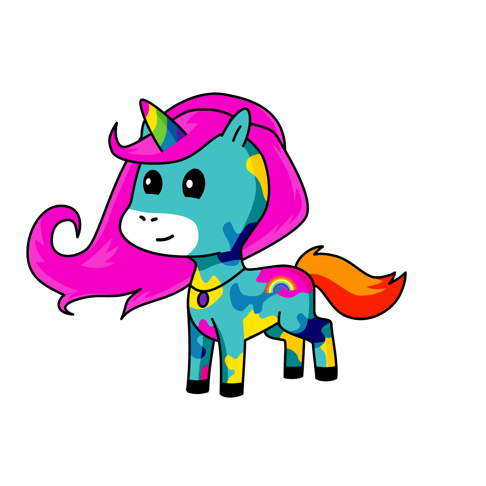 Rainbow, the unicorn