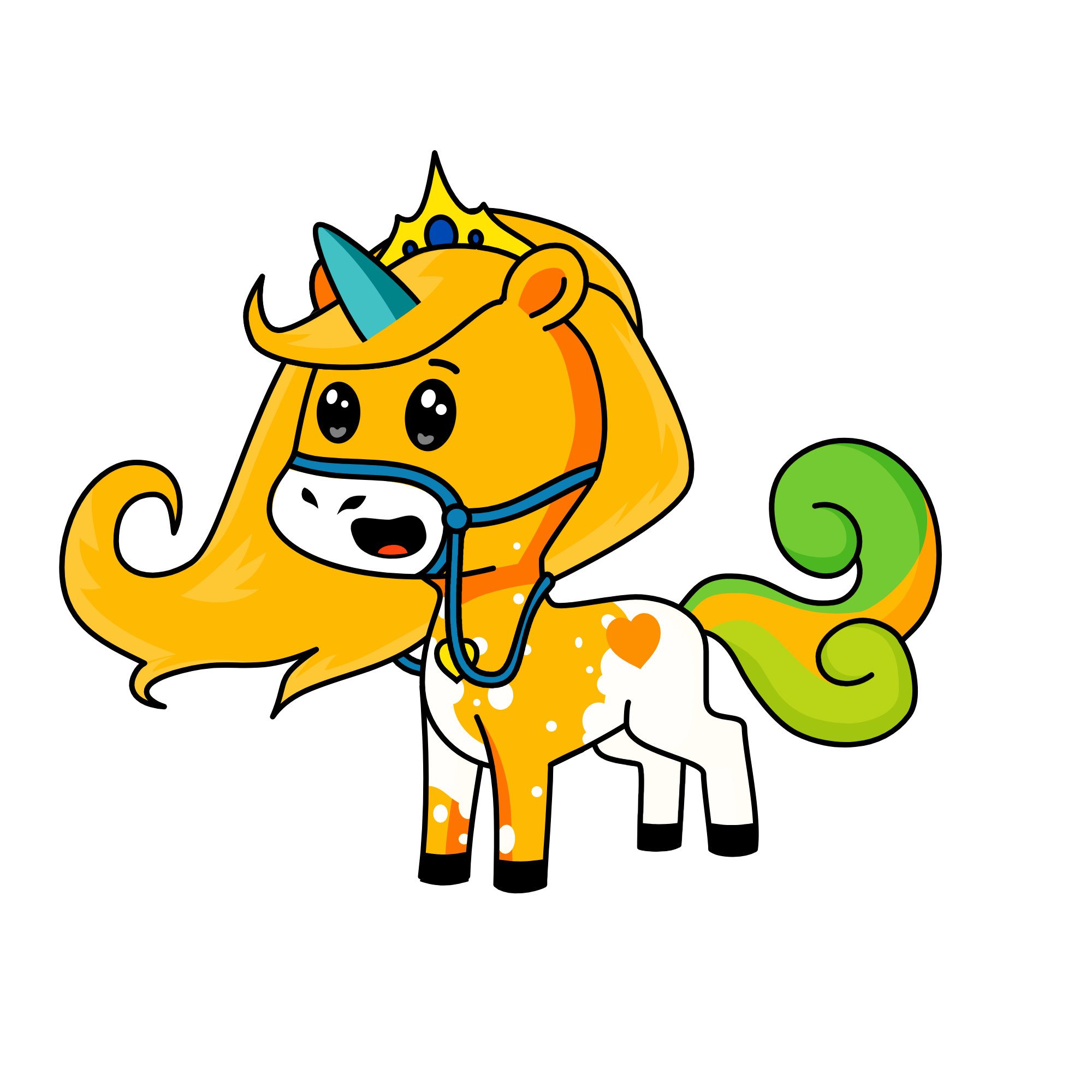 gold sky queen, the unicorn