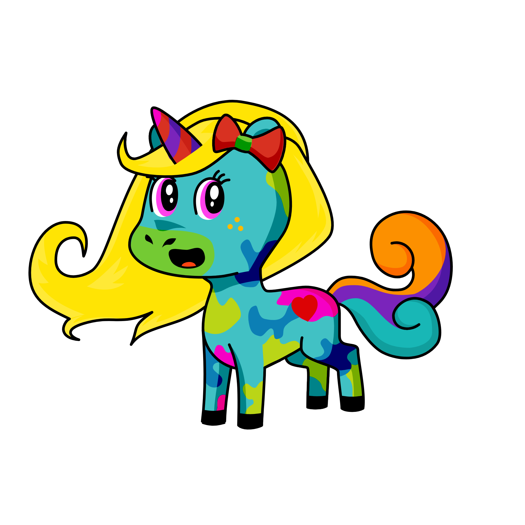Rainbow, the unicorn