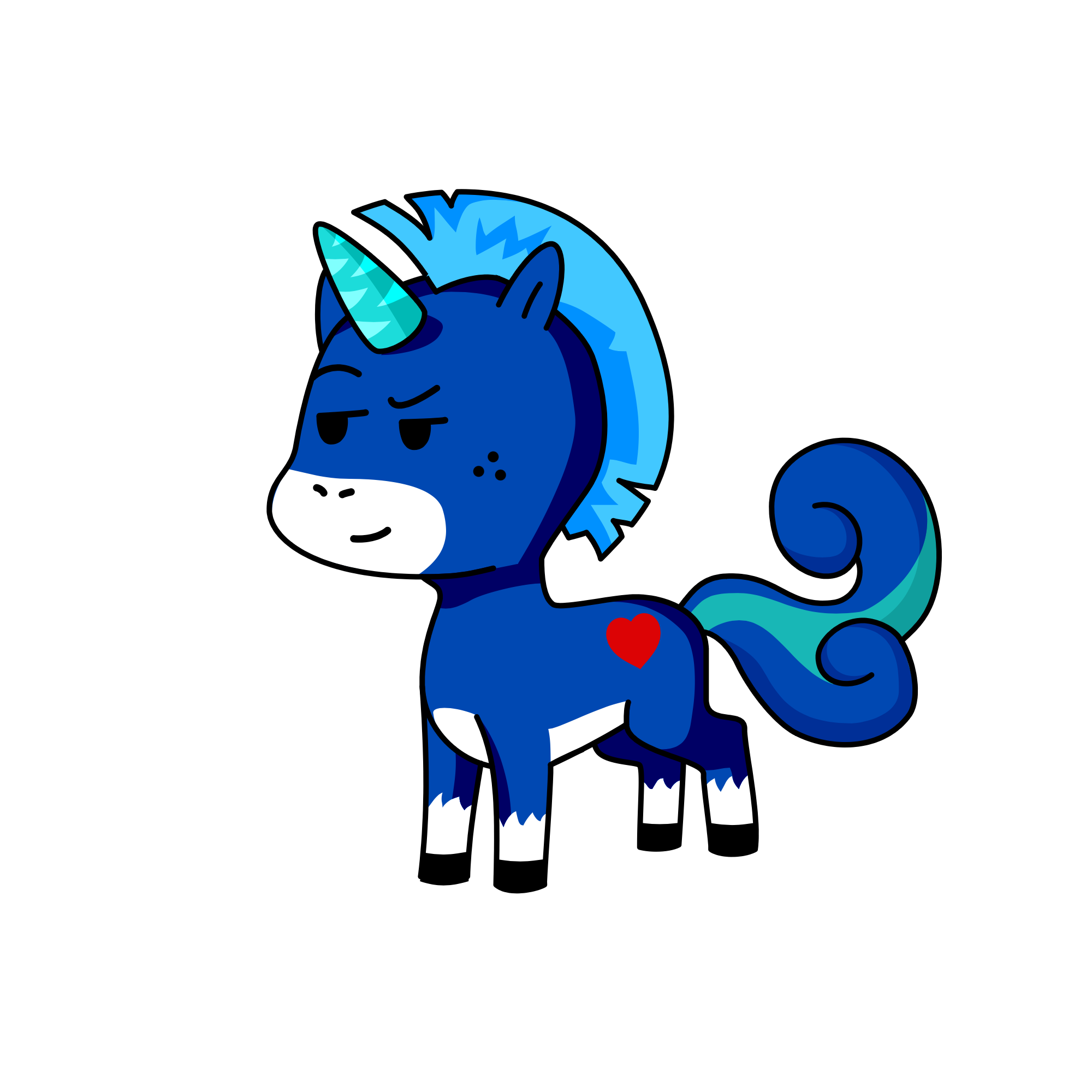 Blue, the unicorn