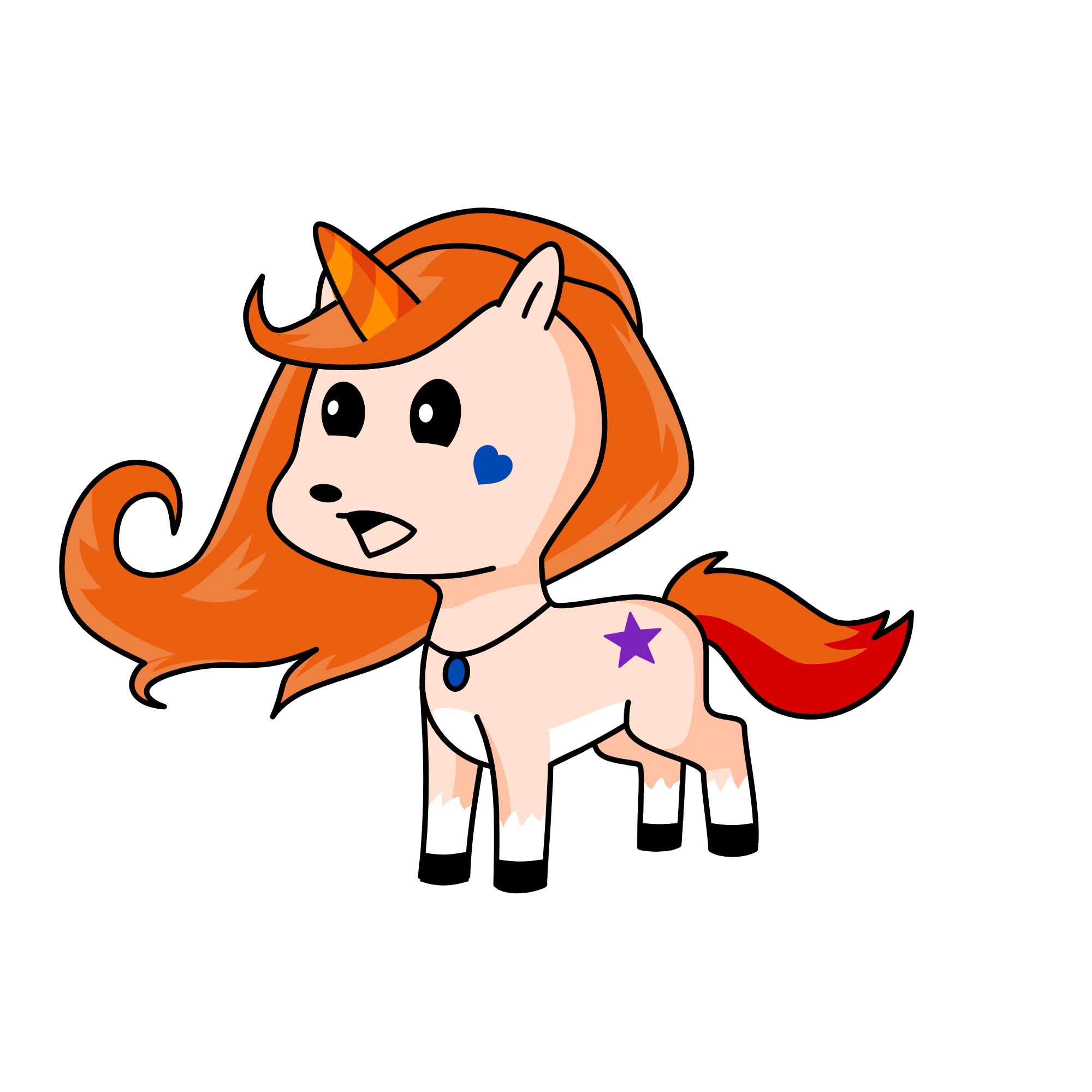 This is a fire unicorn, the unicorn