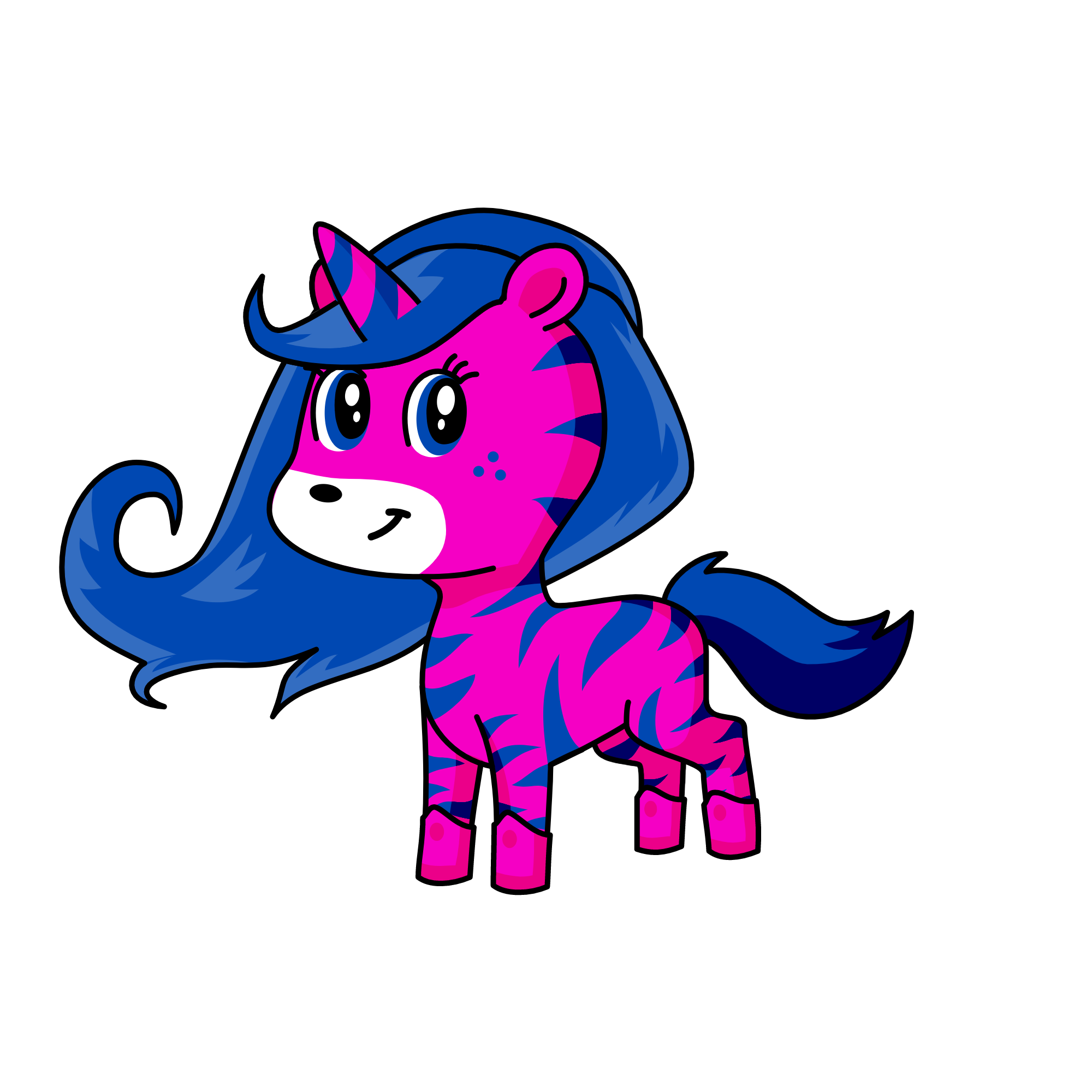 pink and blue it's like the blue sky, the unicorn