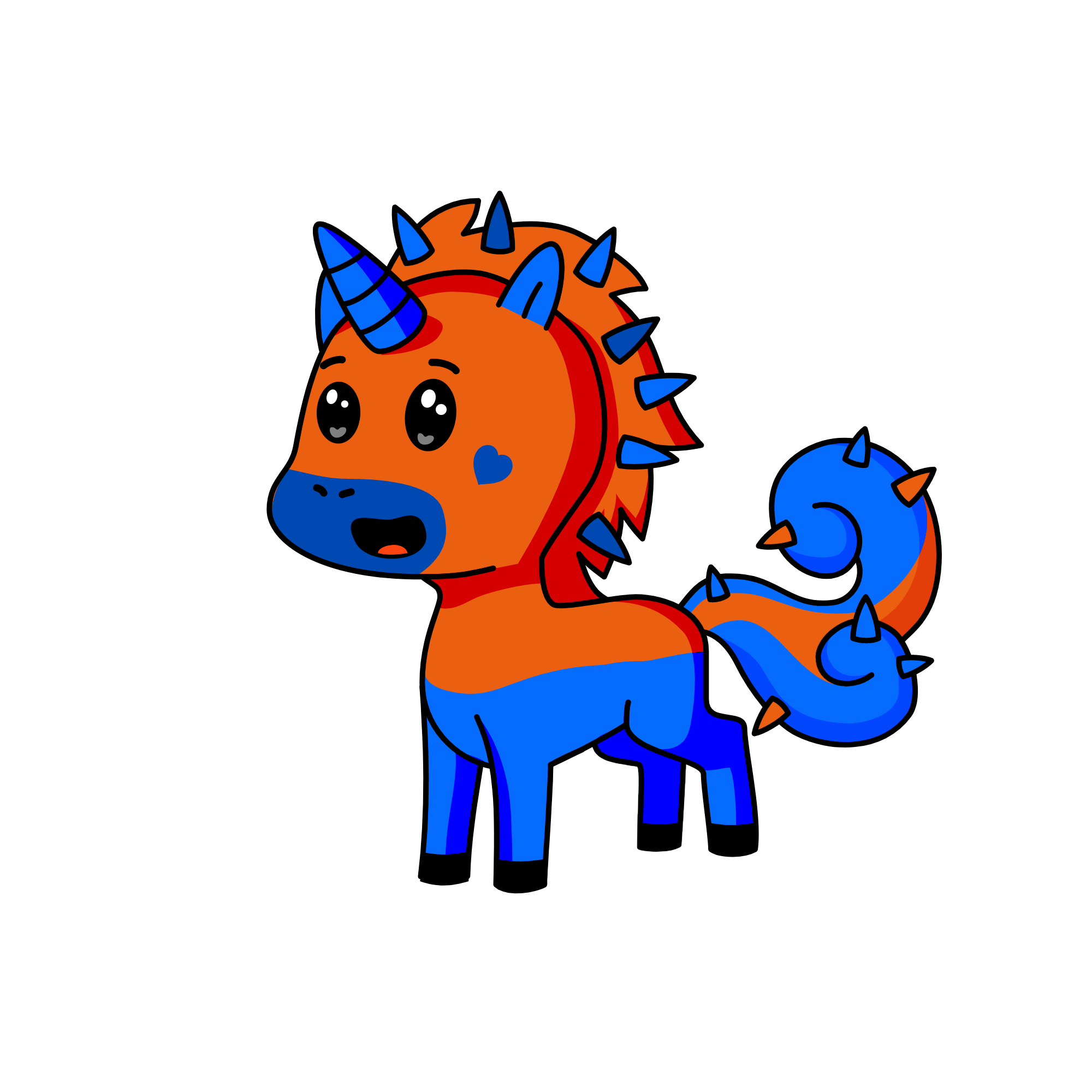 orangey and bluey, the unicorn