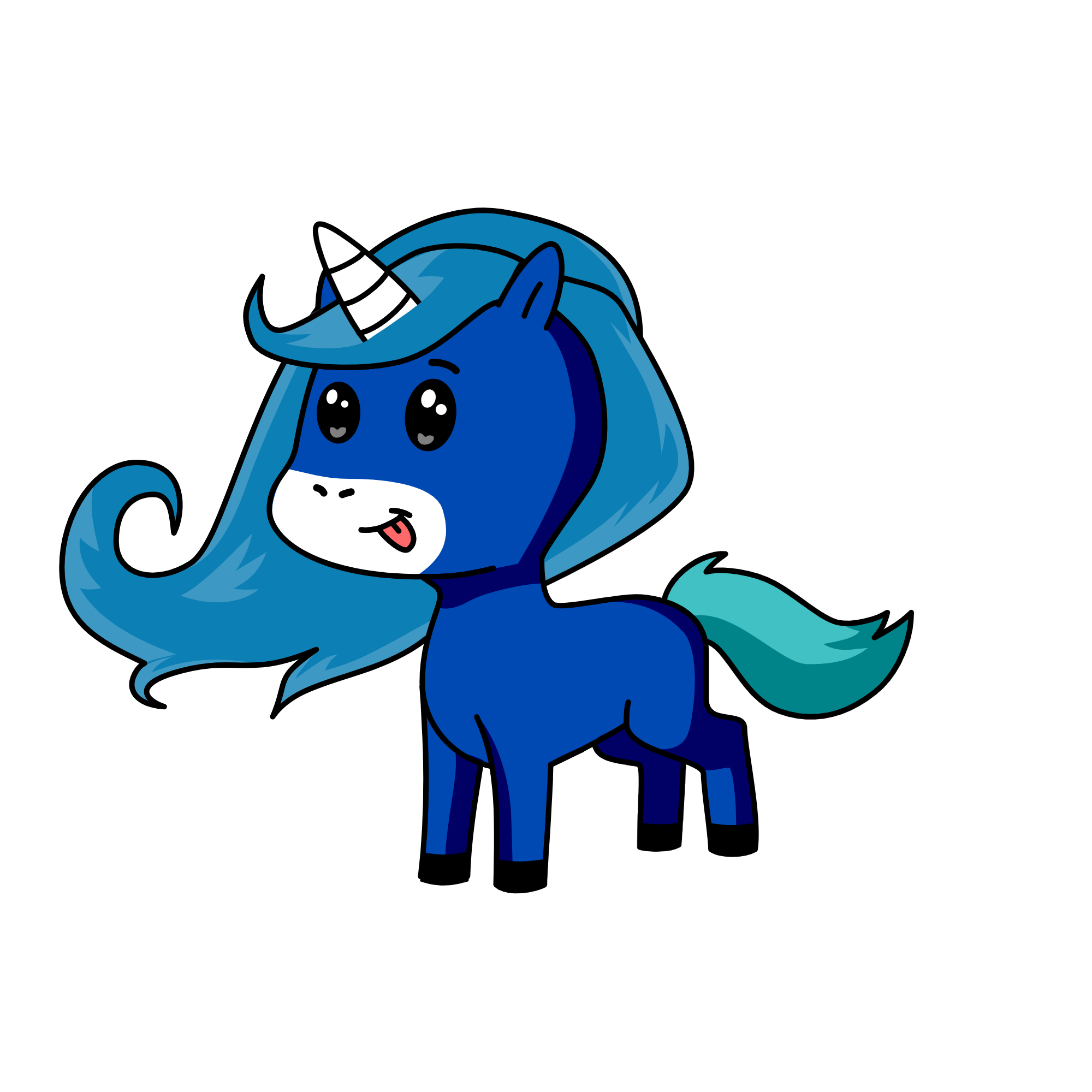blue queen, the unicorn