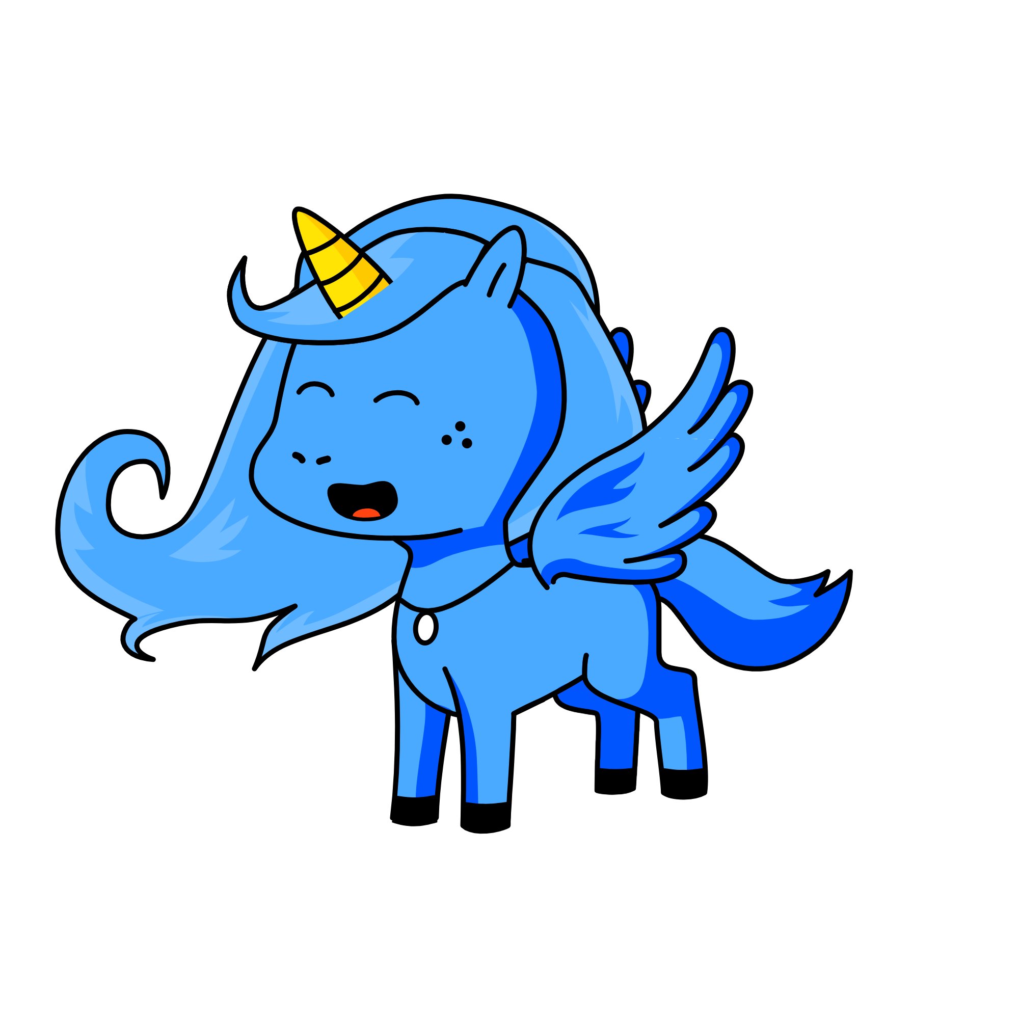 Bluey, the unicorn