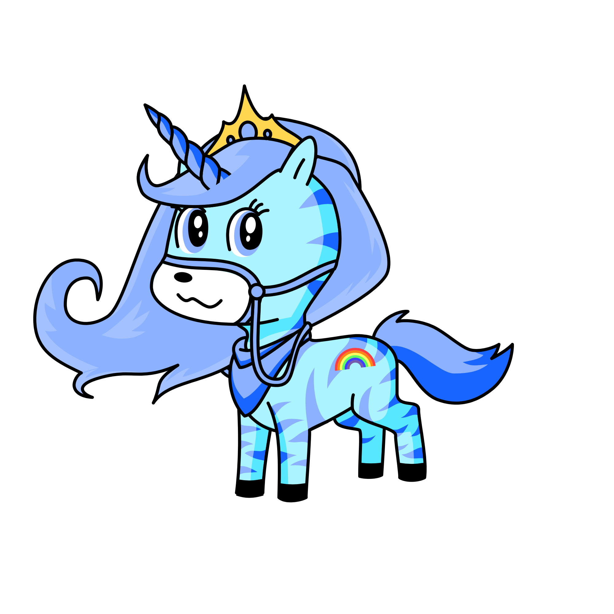 Purple pony, the unicorn