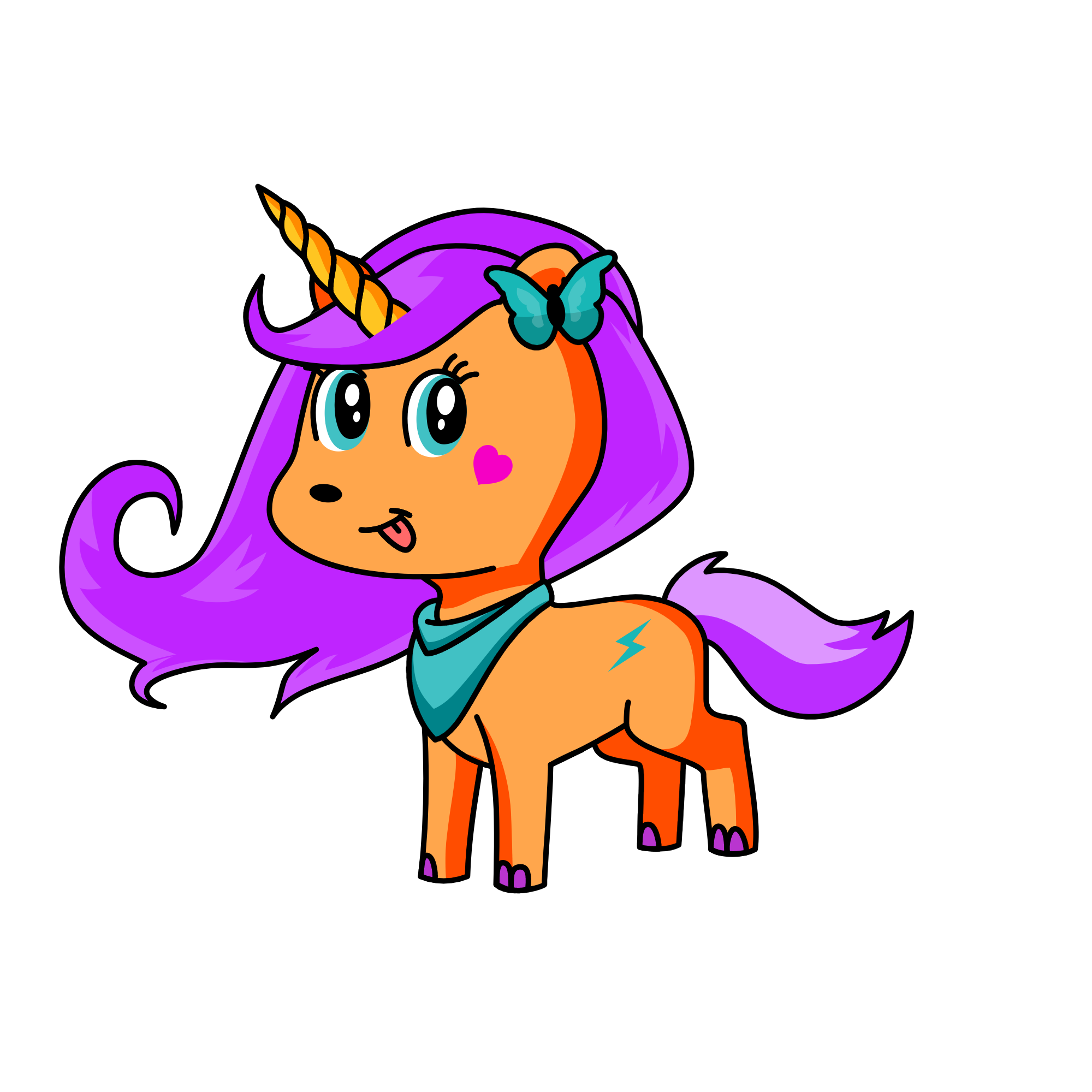 Purple, the unicorn