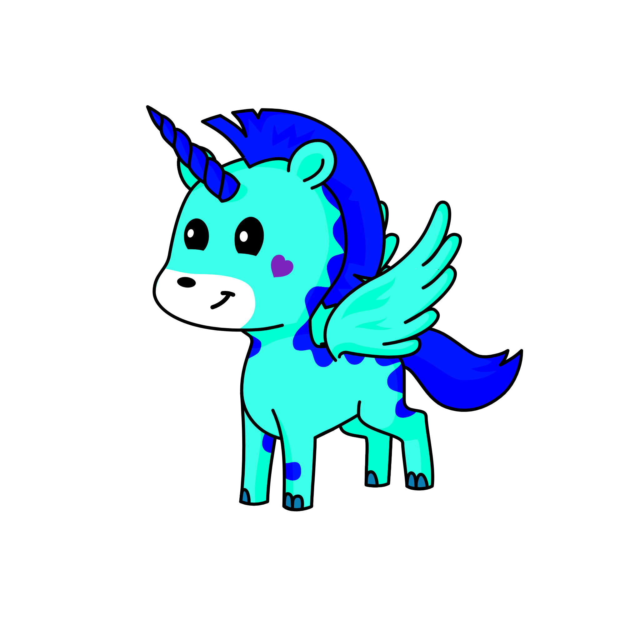 Teal, the unicorn