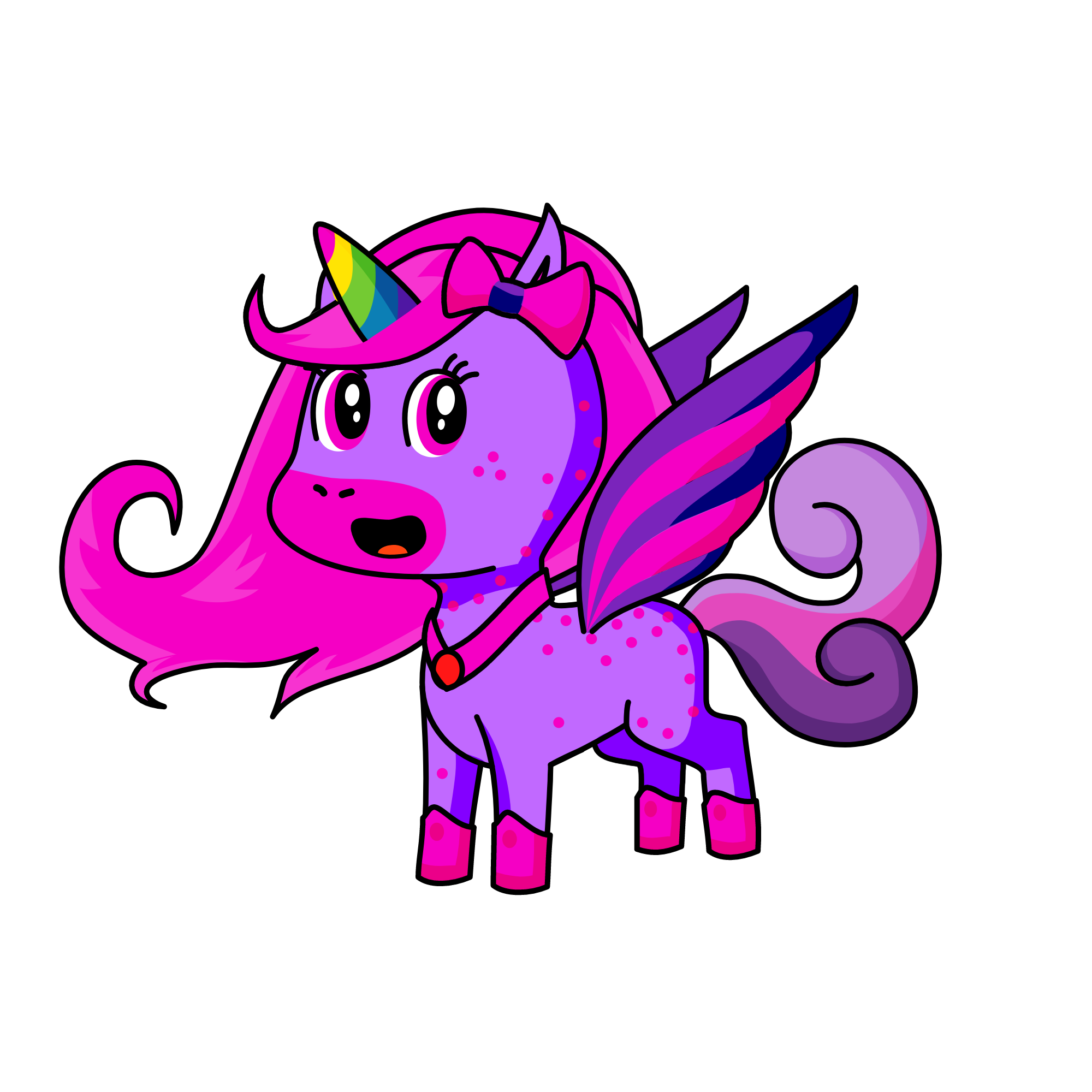 Pink and Purple I Love You, the unicorn