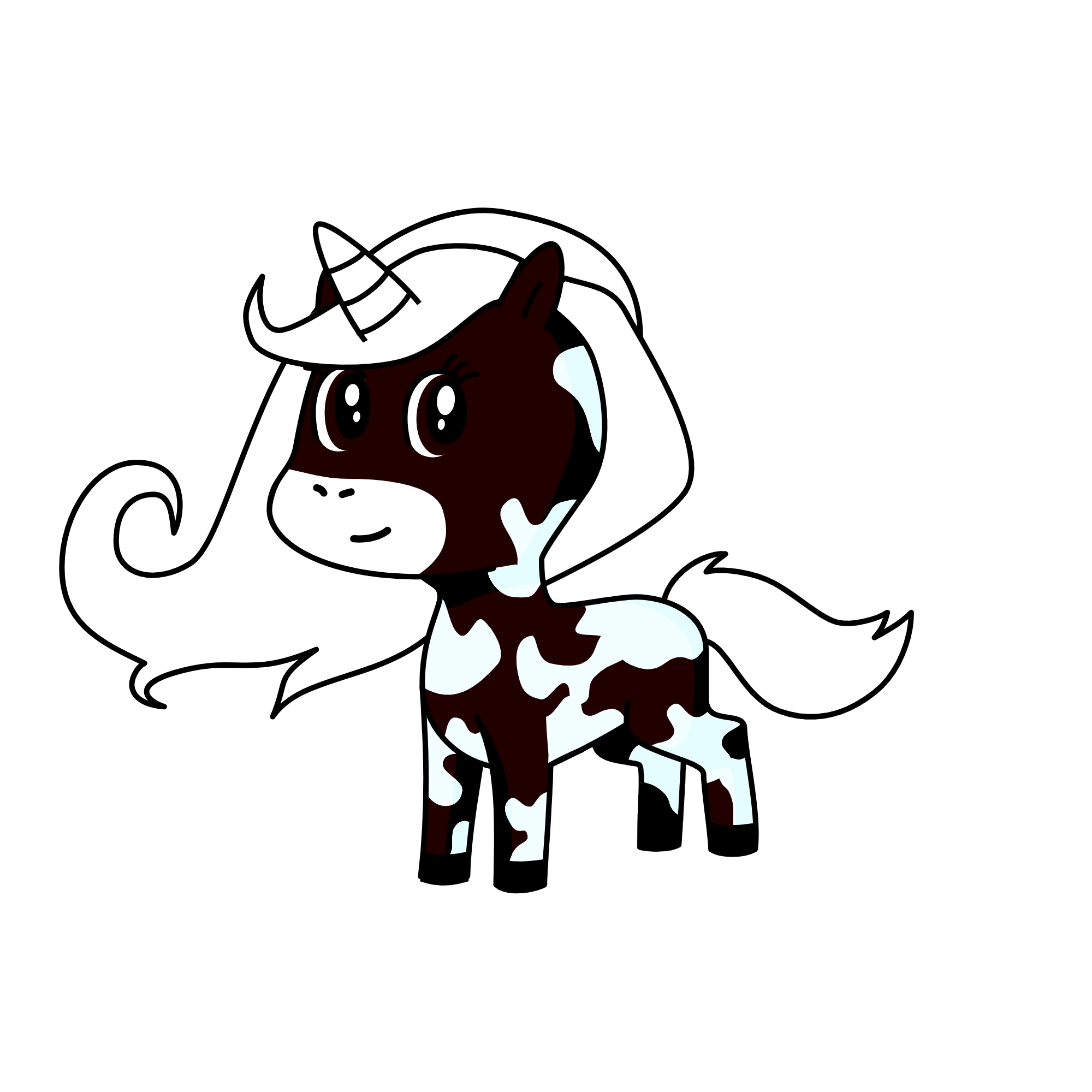 🤍cow🖤, the unicorn