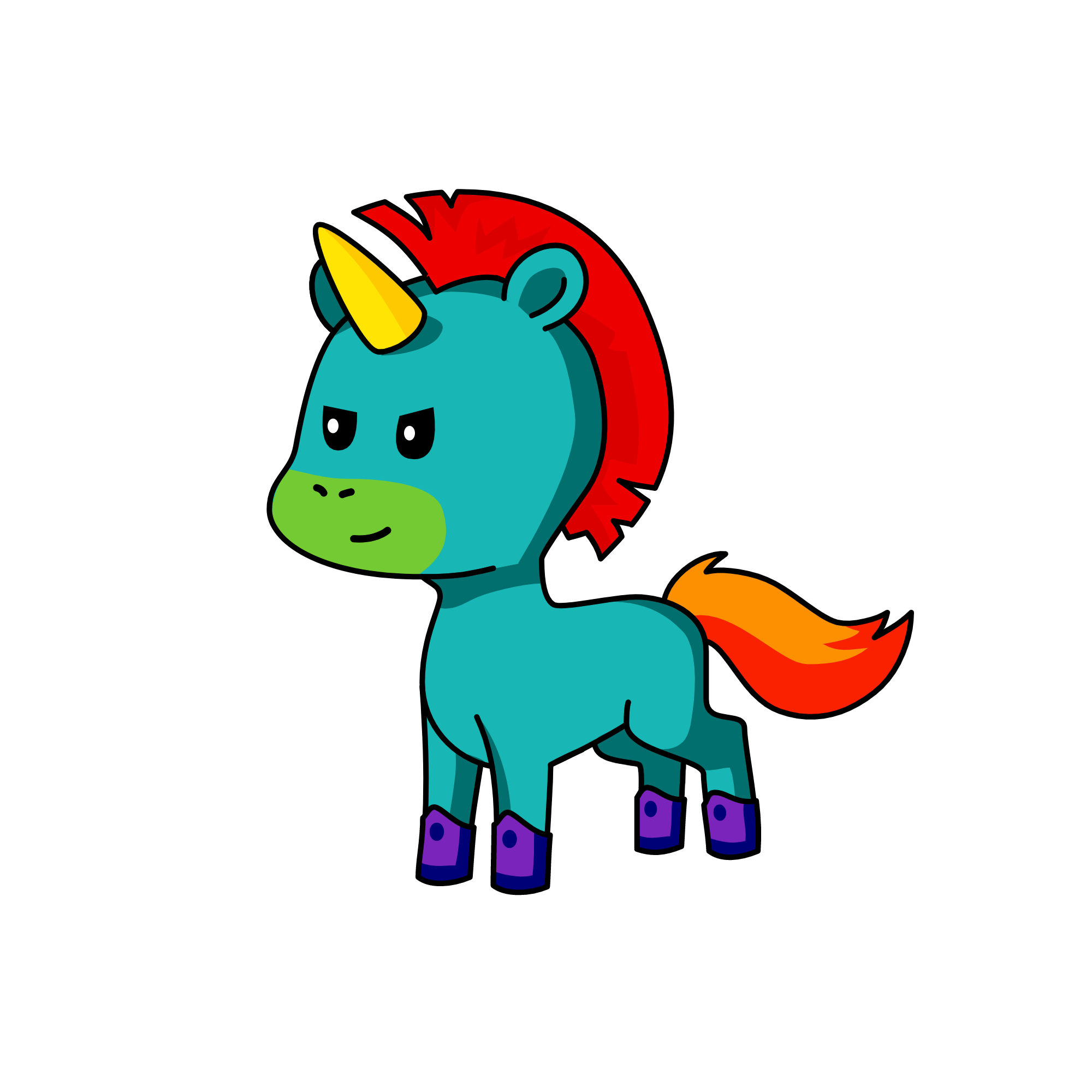 Rainbow dimind, the unicorn