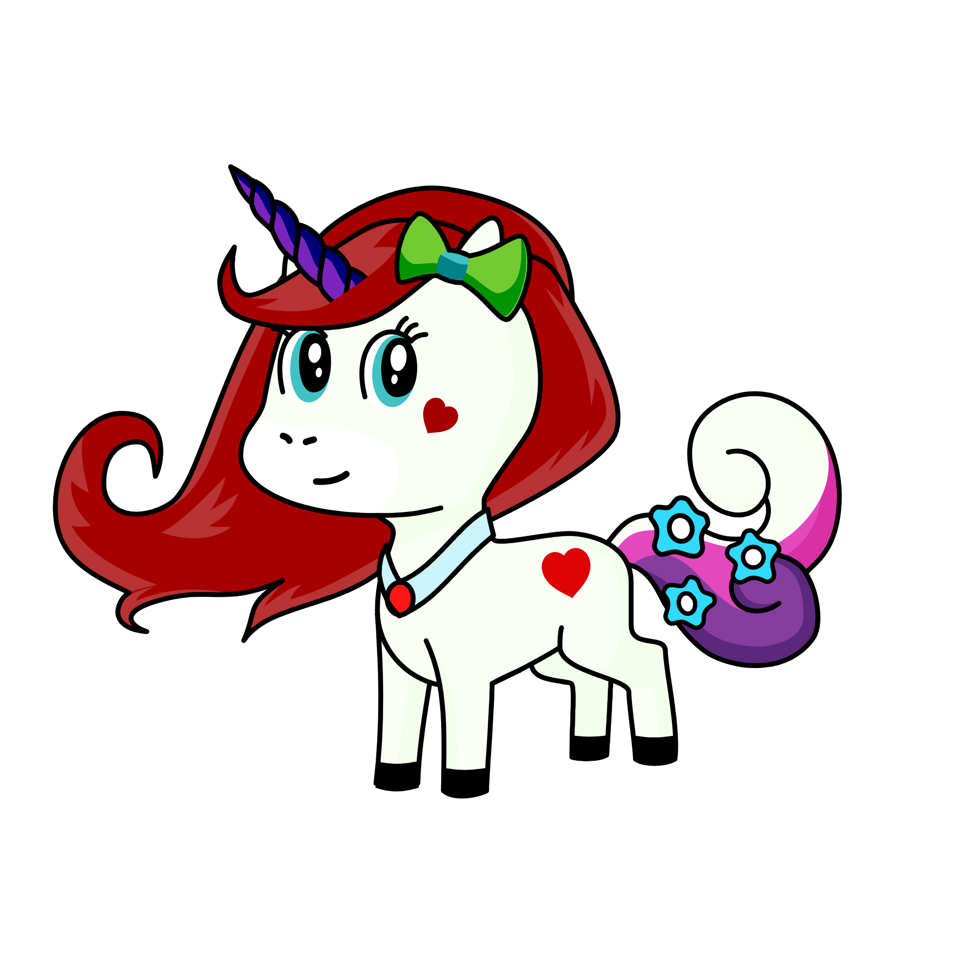 purple horned unicorn, the unicorn
