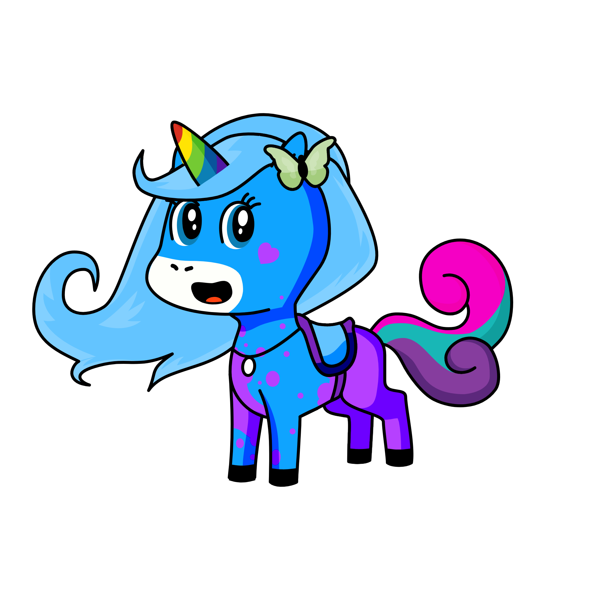 Blueberry, the unicorn