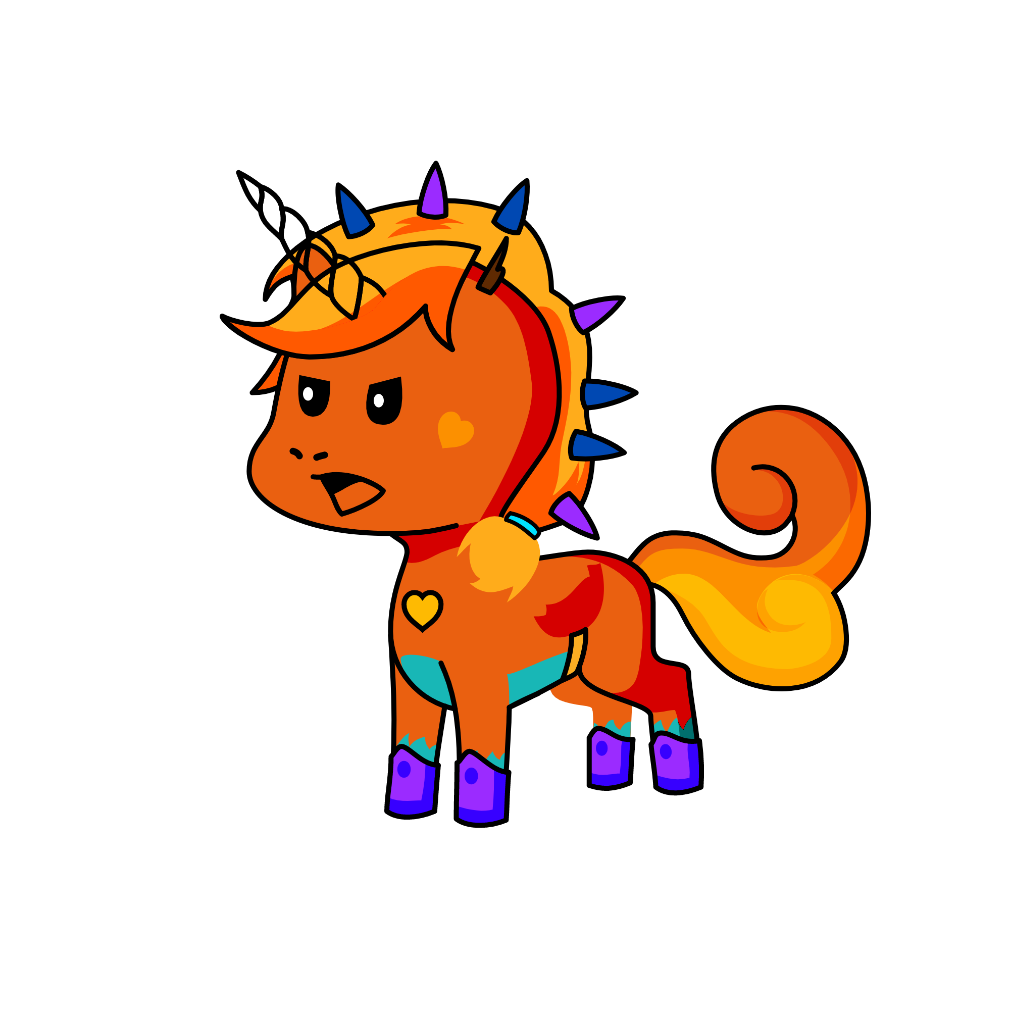  angry fire, the unicorn