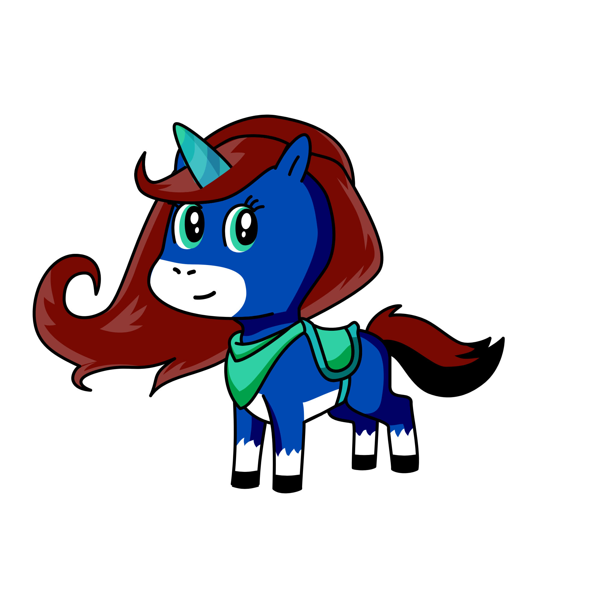 Blue, the unicorn