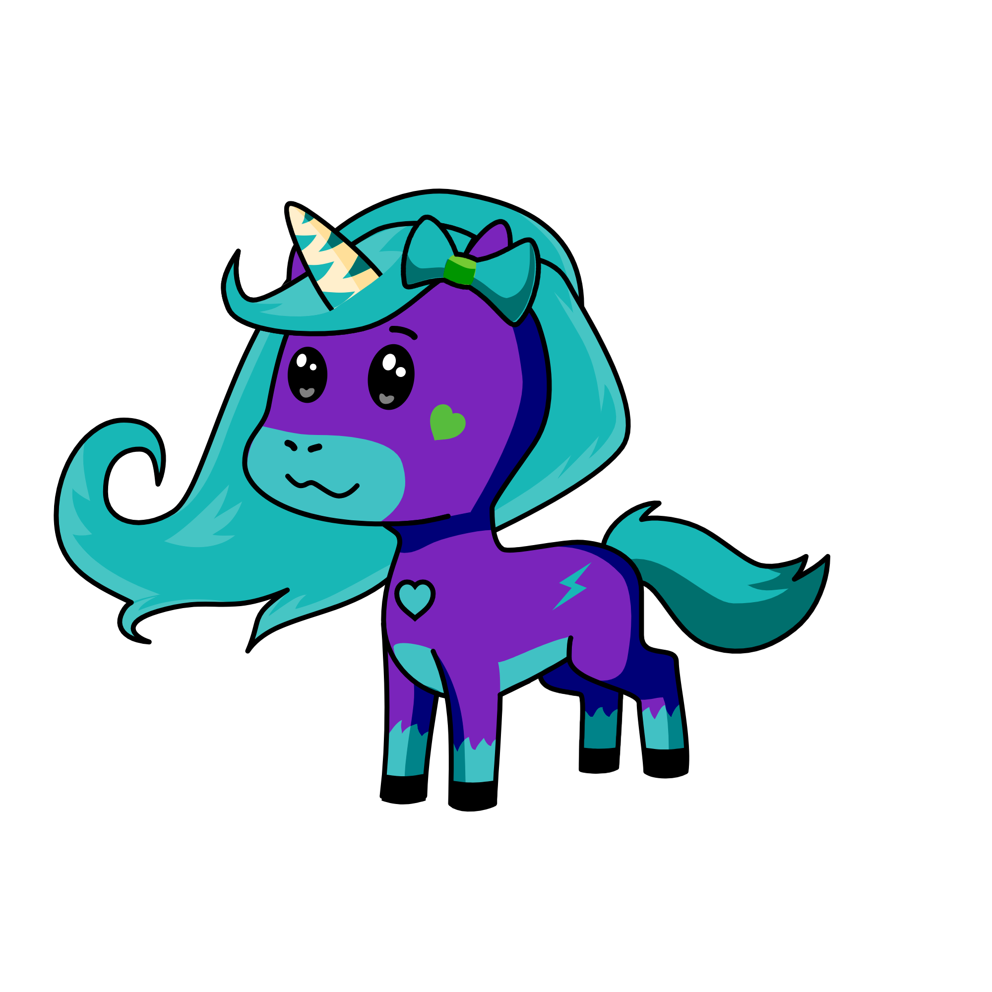 white, the unicorn