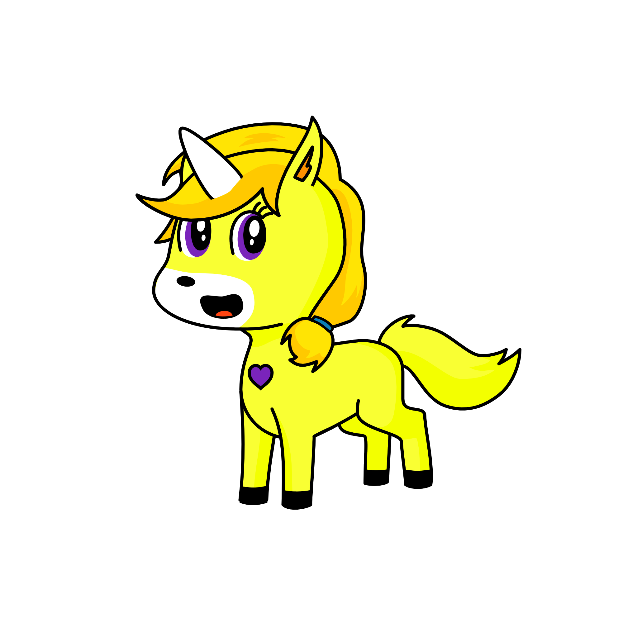 yellow dash, the unicorn