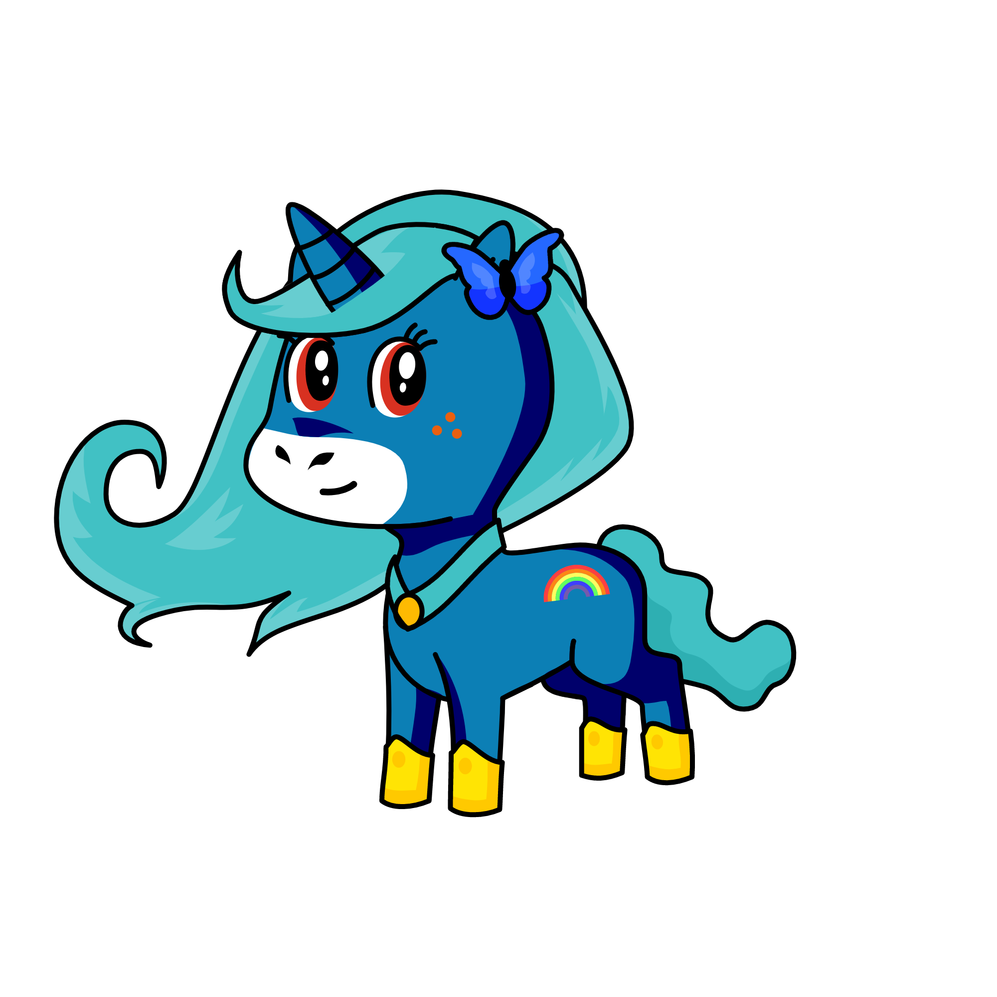 blue, the unicorn