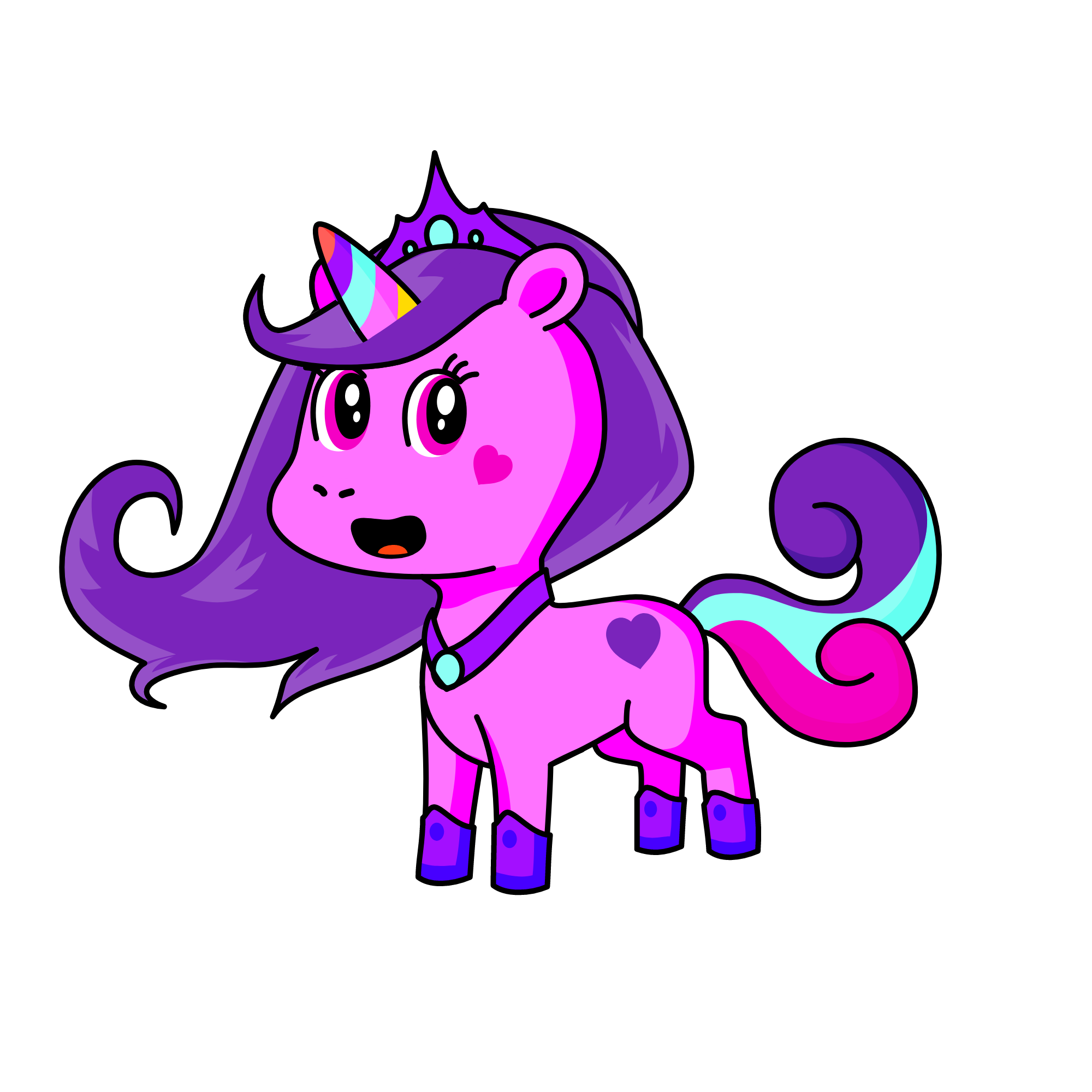 m d pwincess of da sno, the unicorn