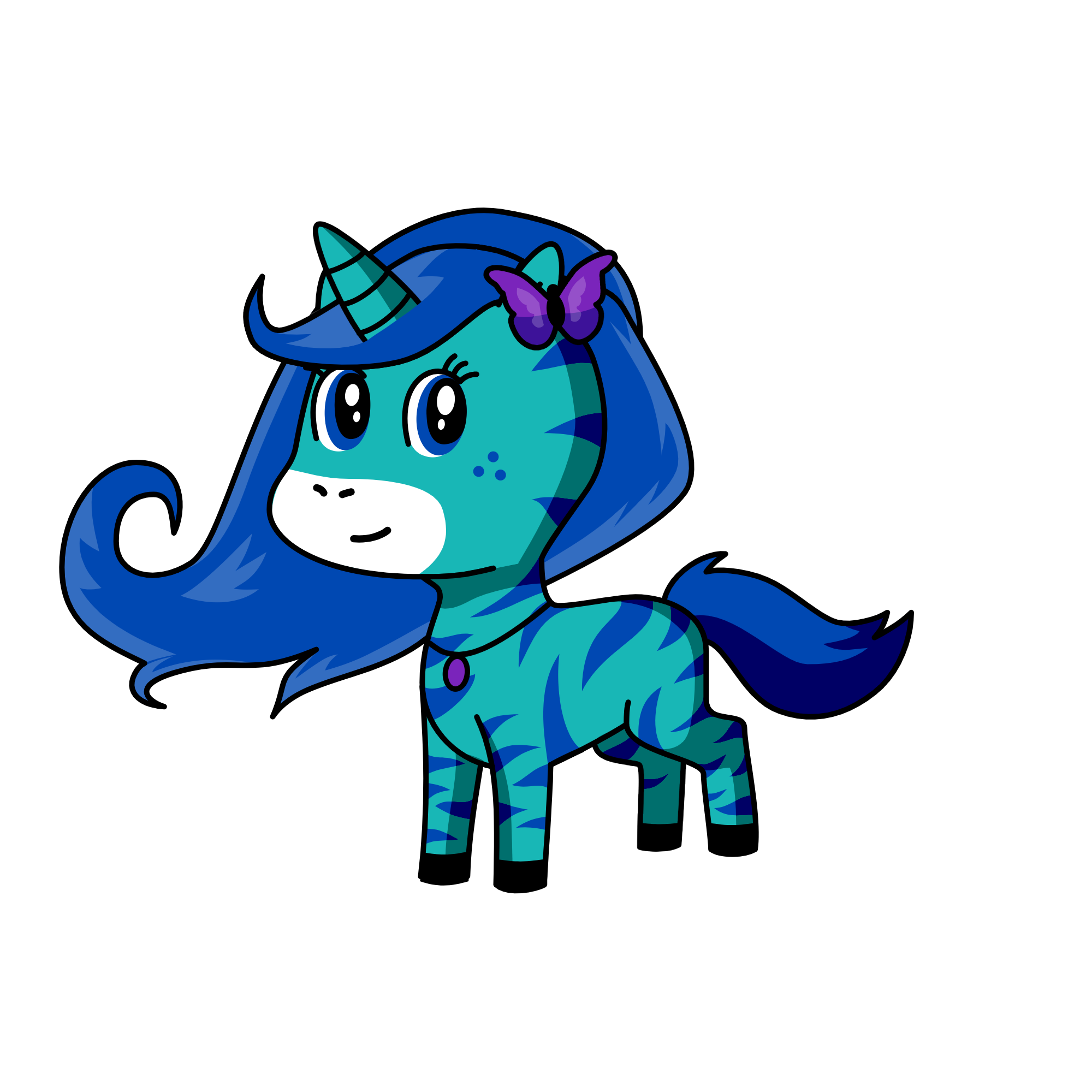 Blue, the unicorn