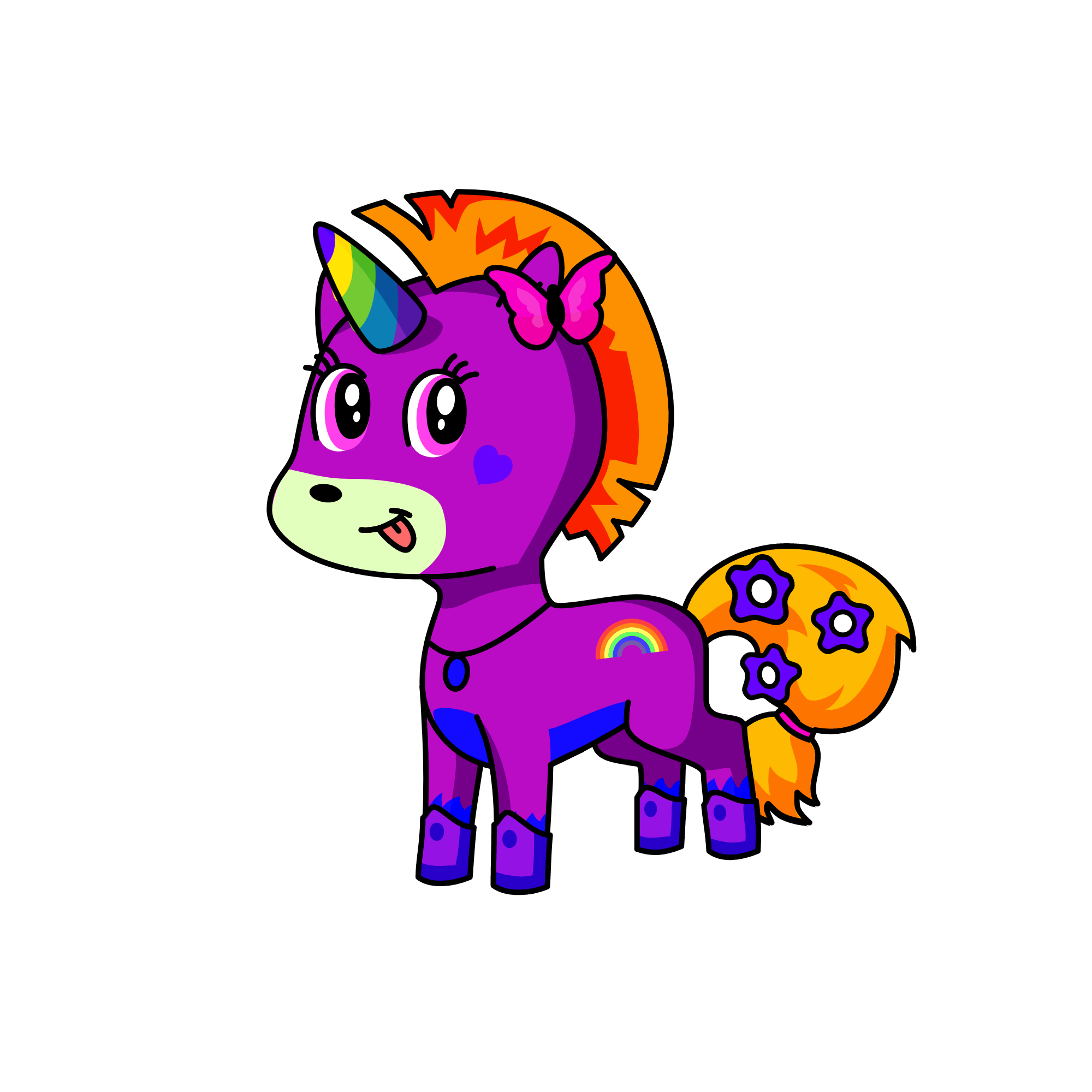 Rainbow cutie, the unicorn