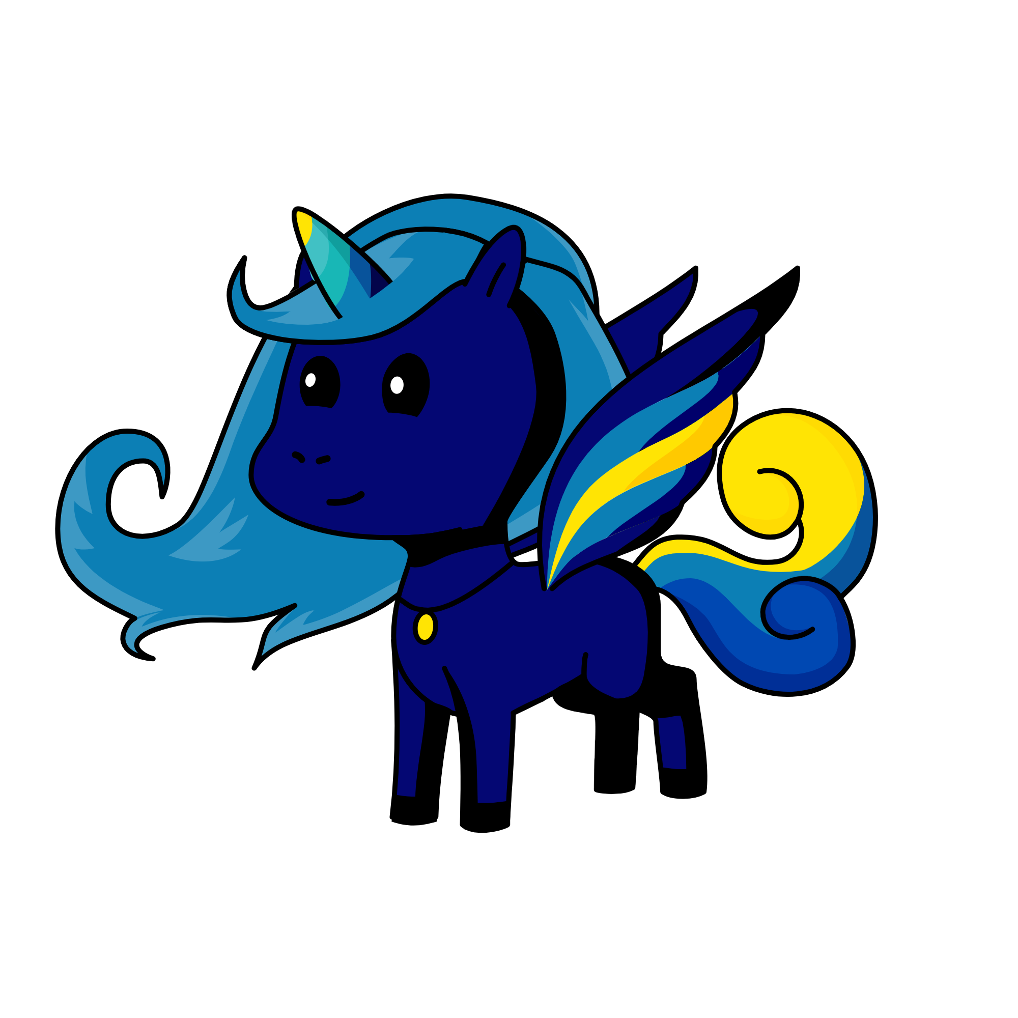 blue and gold, the unicorn