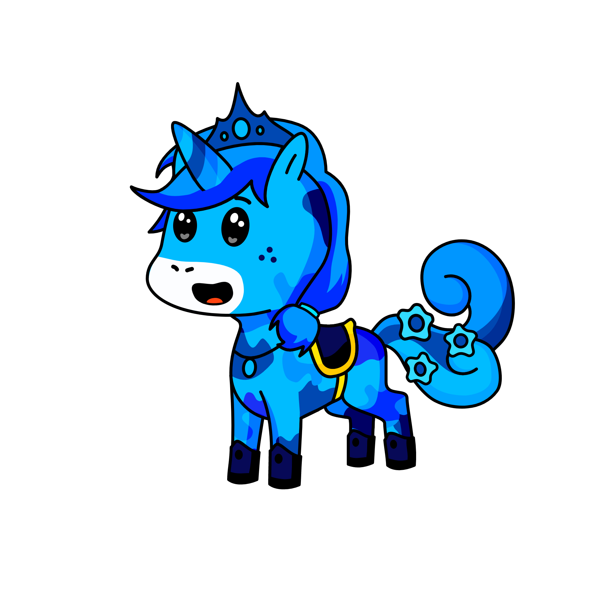 blue, the unicorn