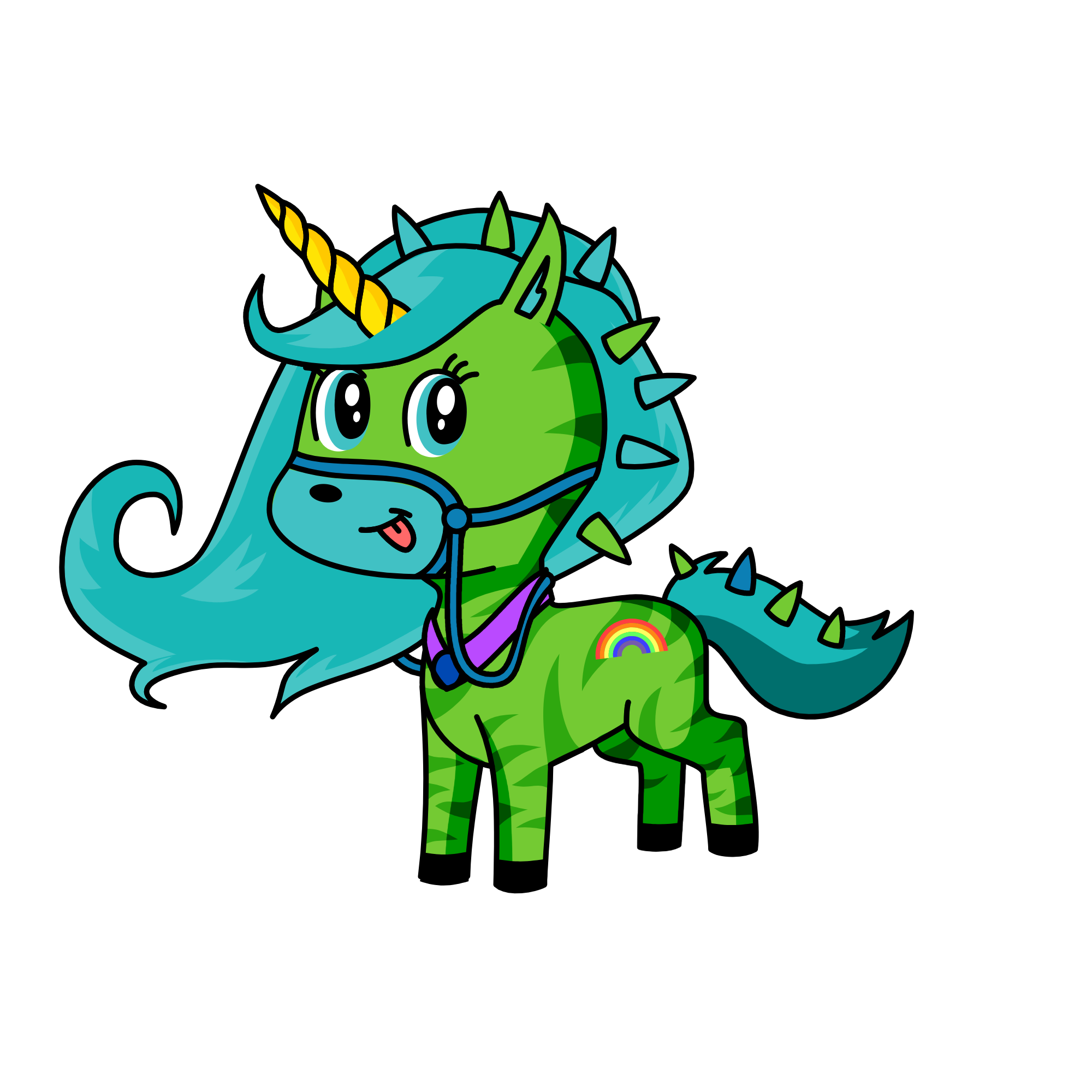 bluey and grenny, the unicorn