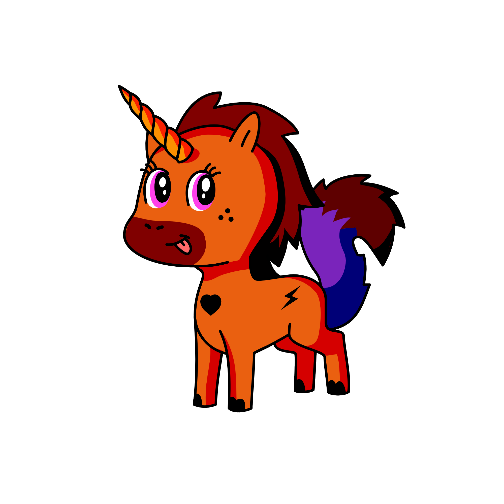 wolf, the unicorn
