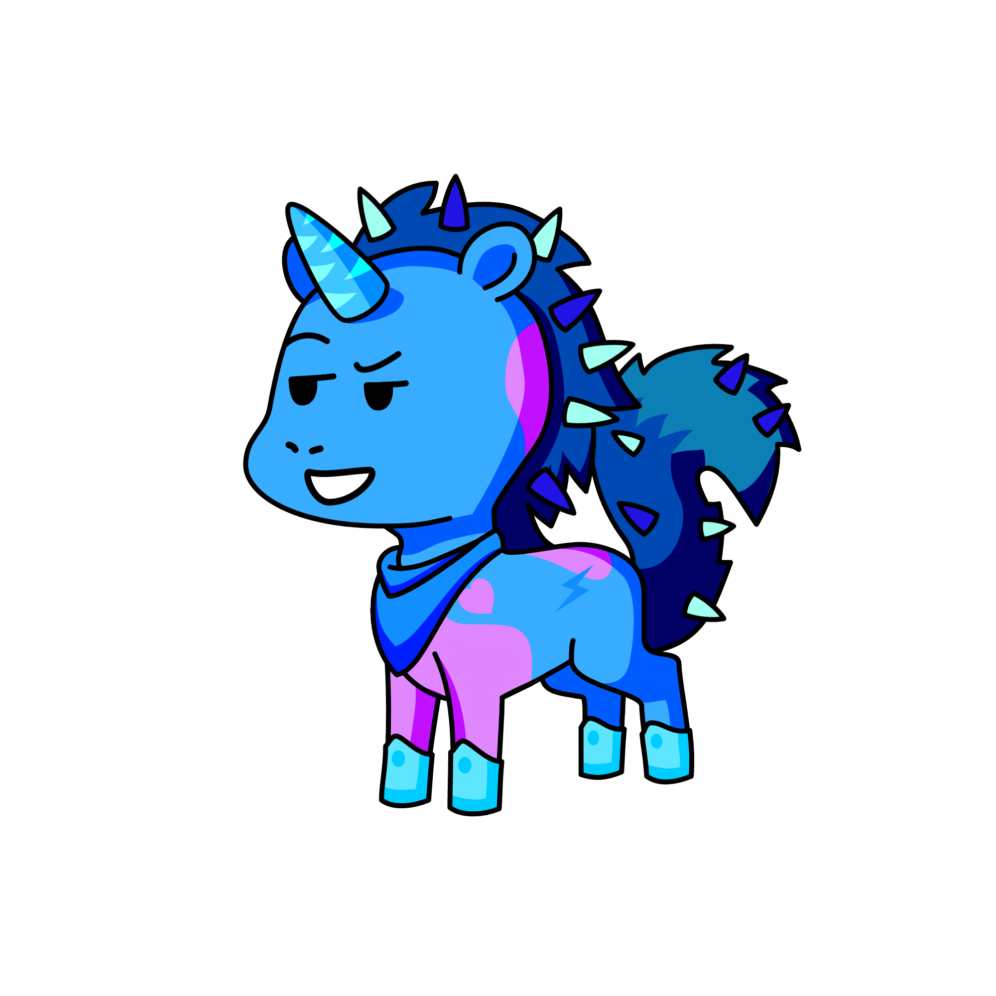 Blue, the unicorn