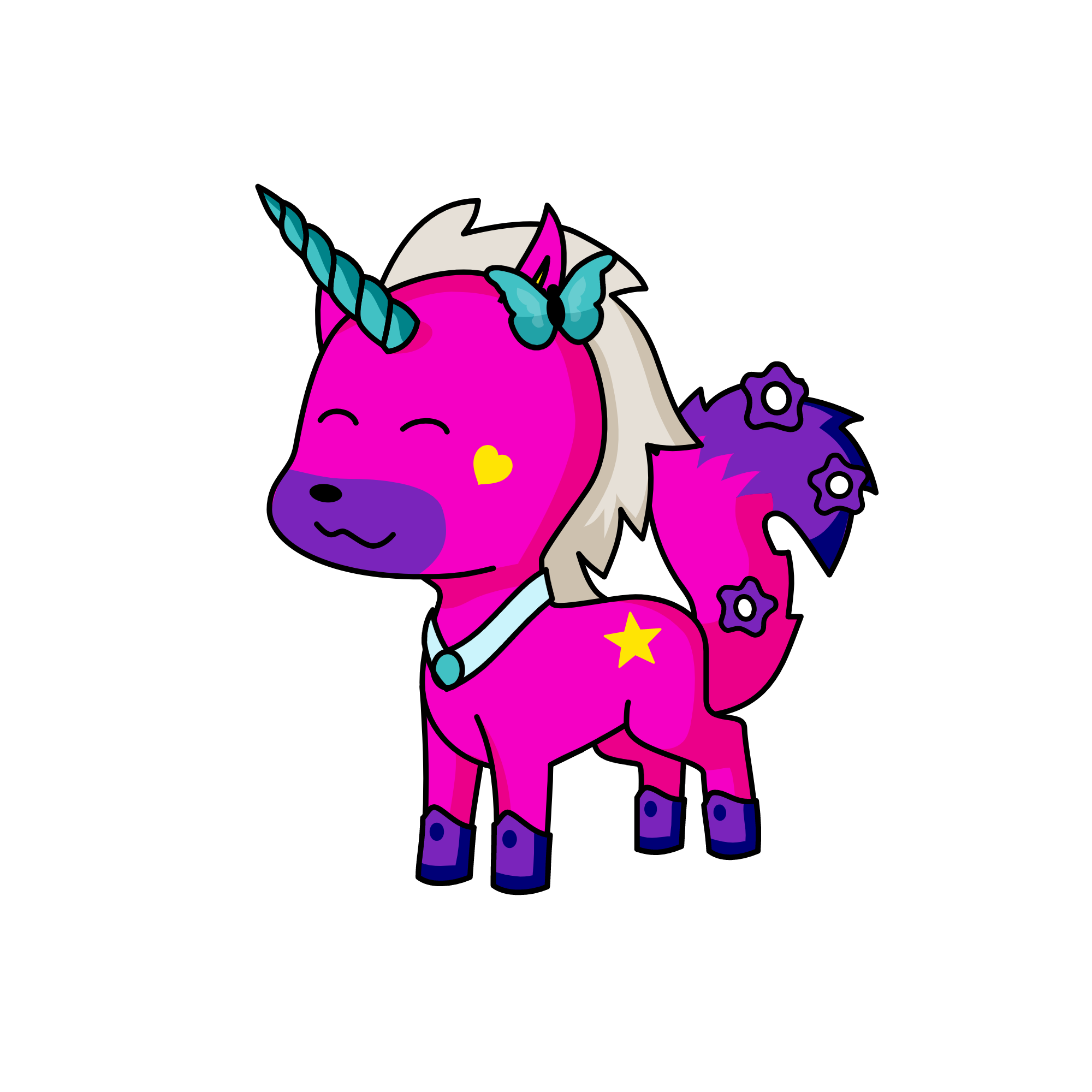 snow girl, the unicorn