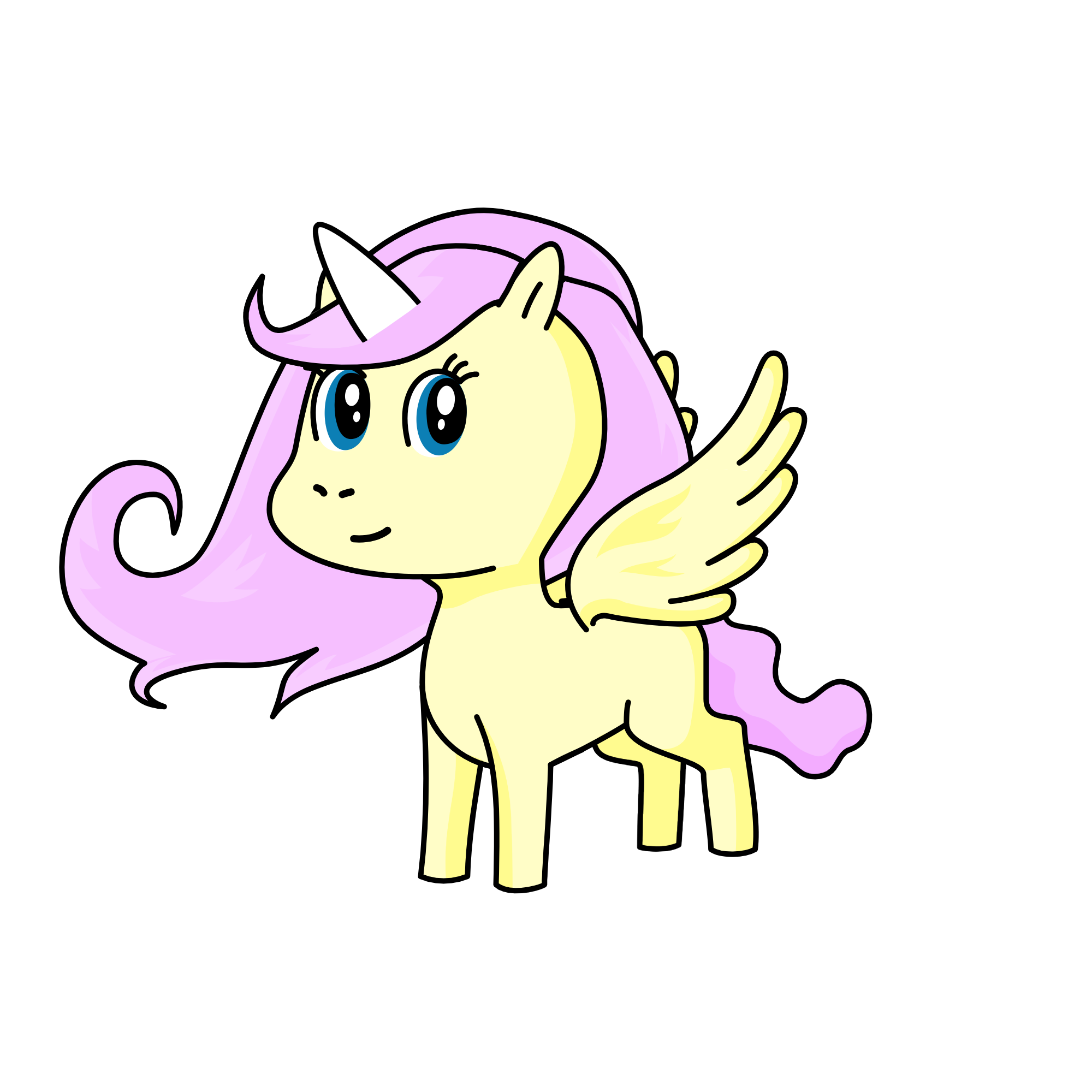 fluttershy with a horn and no cutie mark sorry about that :o, the unicorn