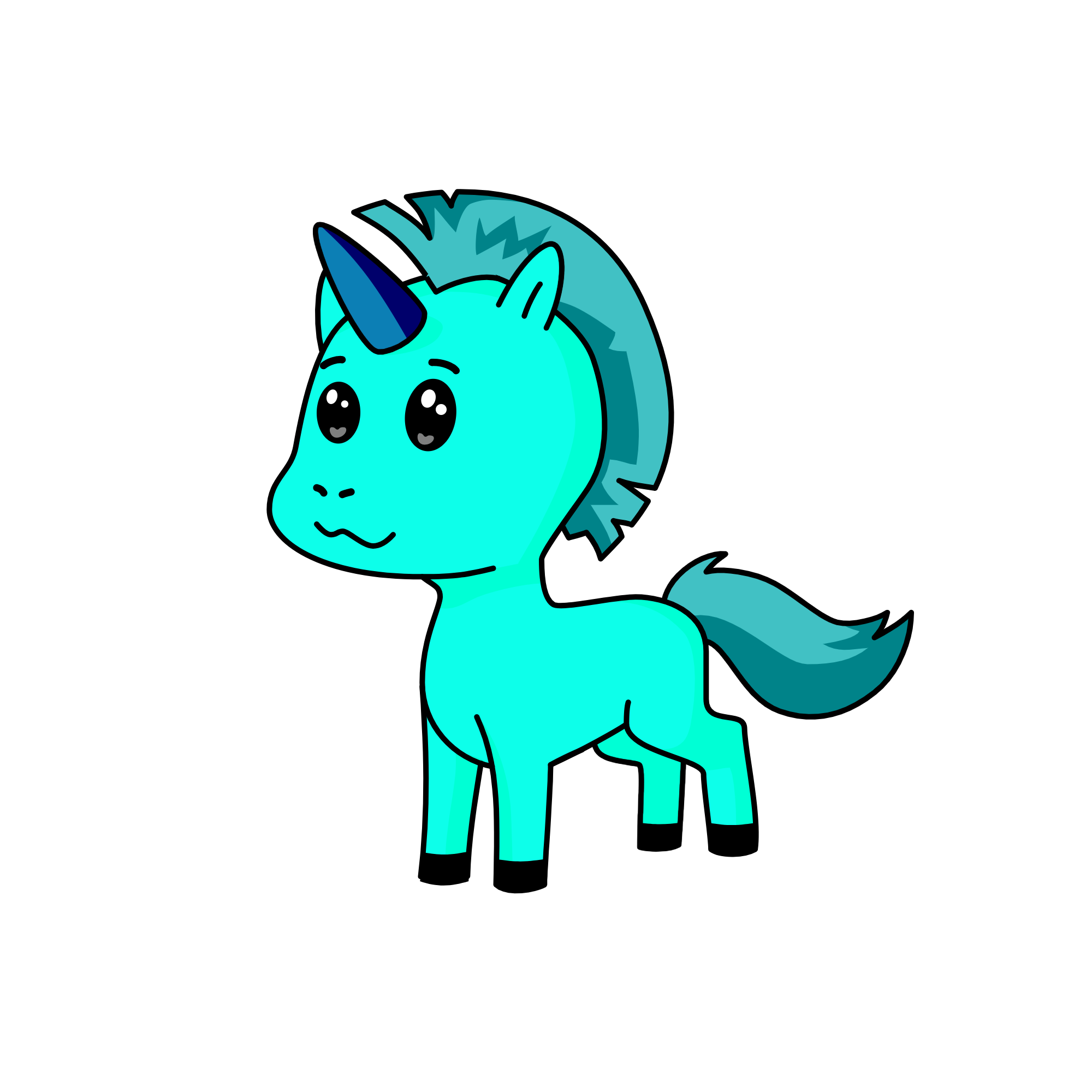 cyan, the unicorn