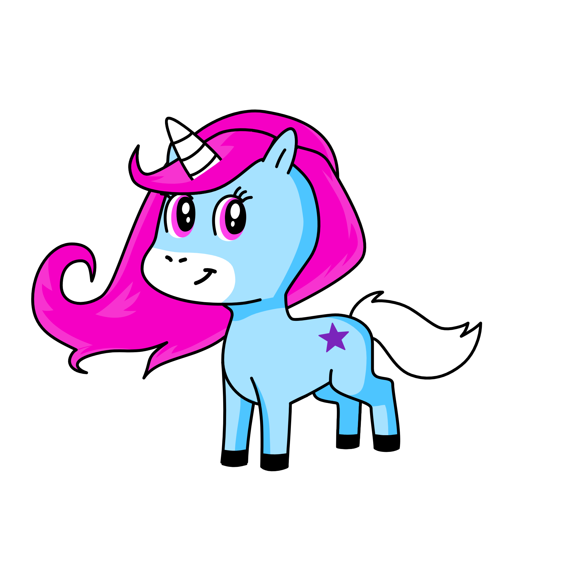 Bluish Dash, the unicorn