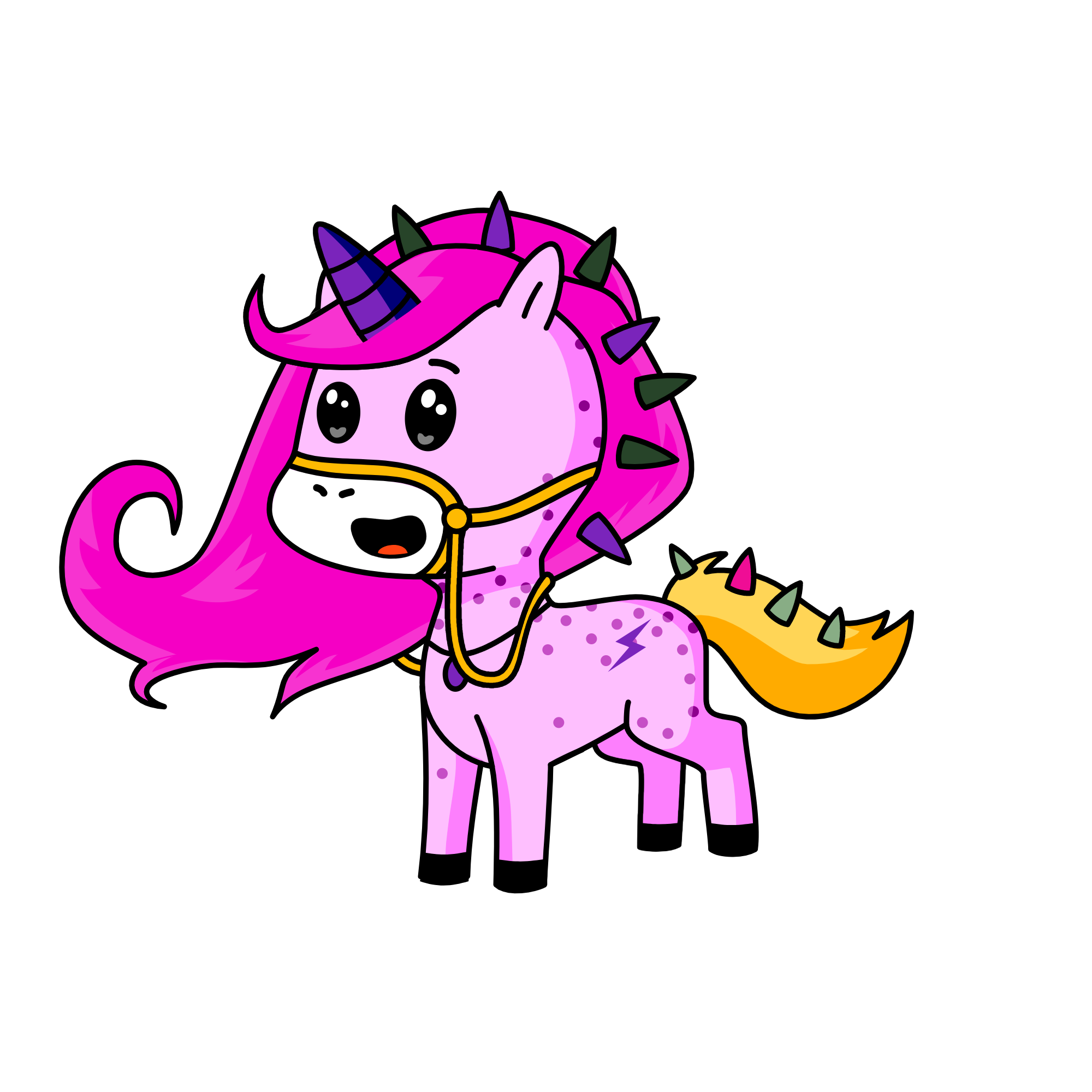 shining pink, the unicorn