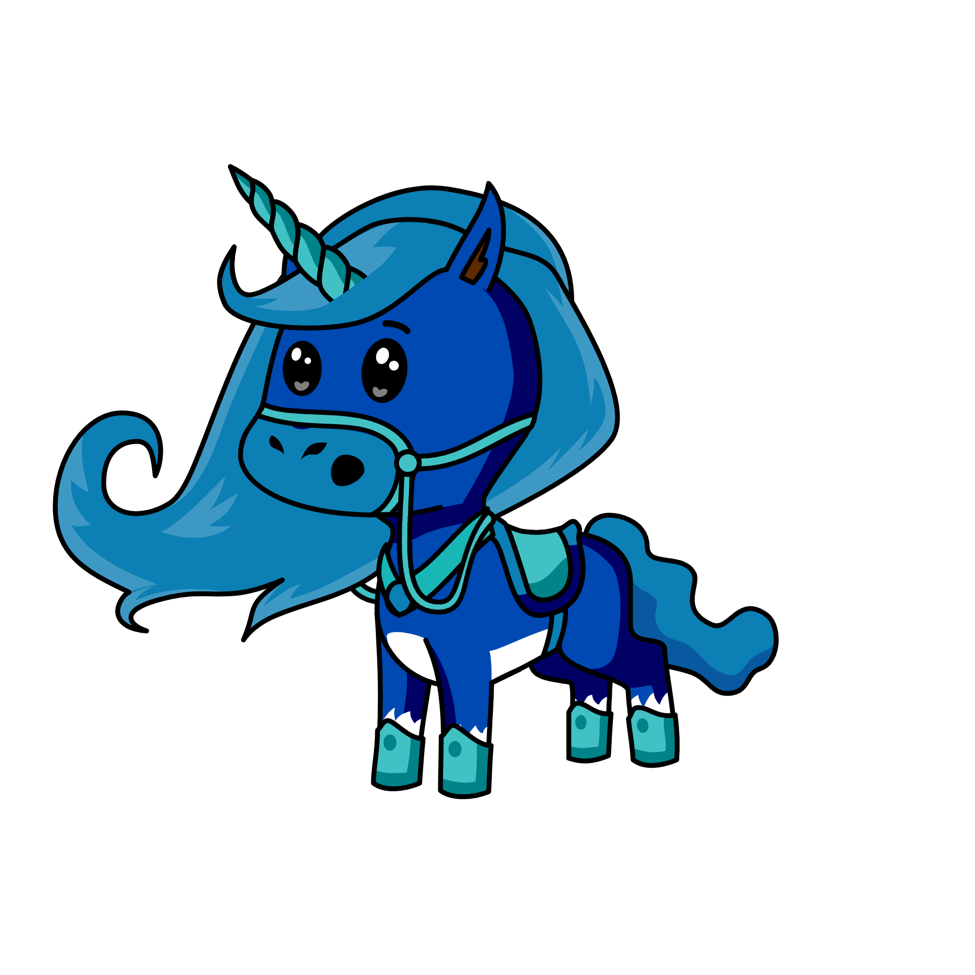 blue, the unicorn