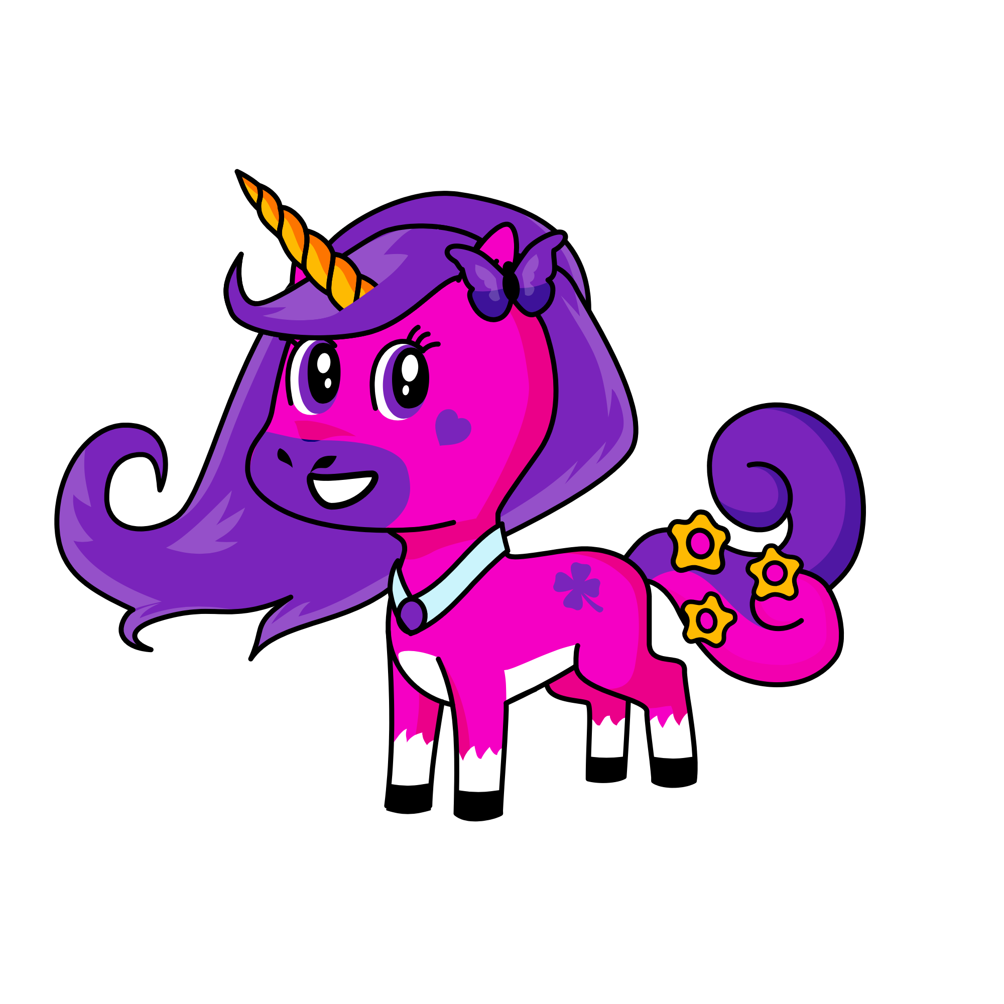 Pinky purple, the unicorn