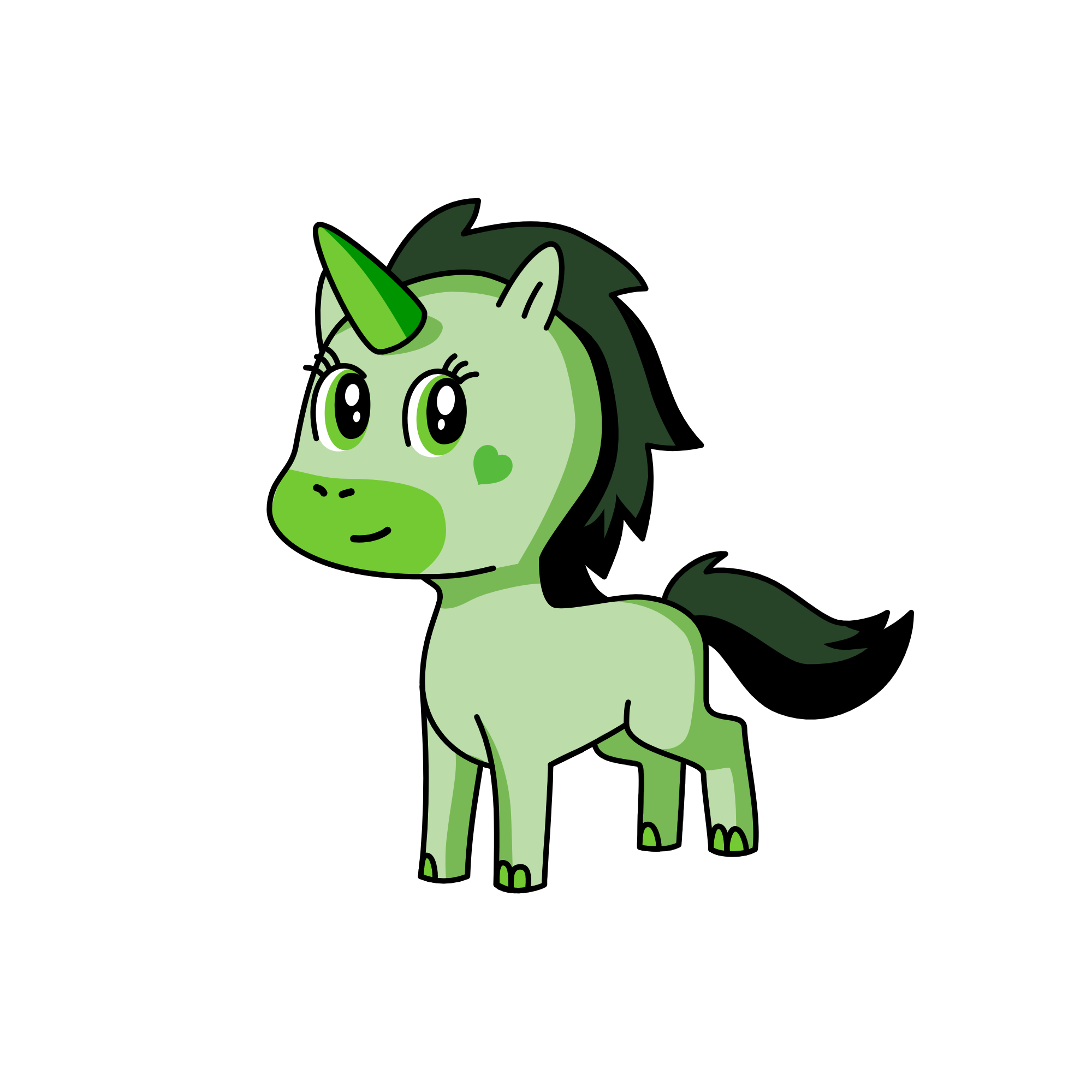 green girl, the unicorn