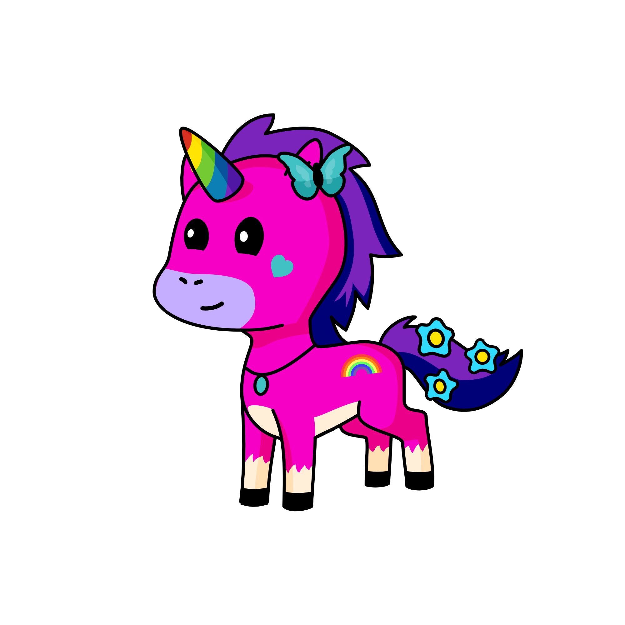 Diamond rose, the unicorn