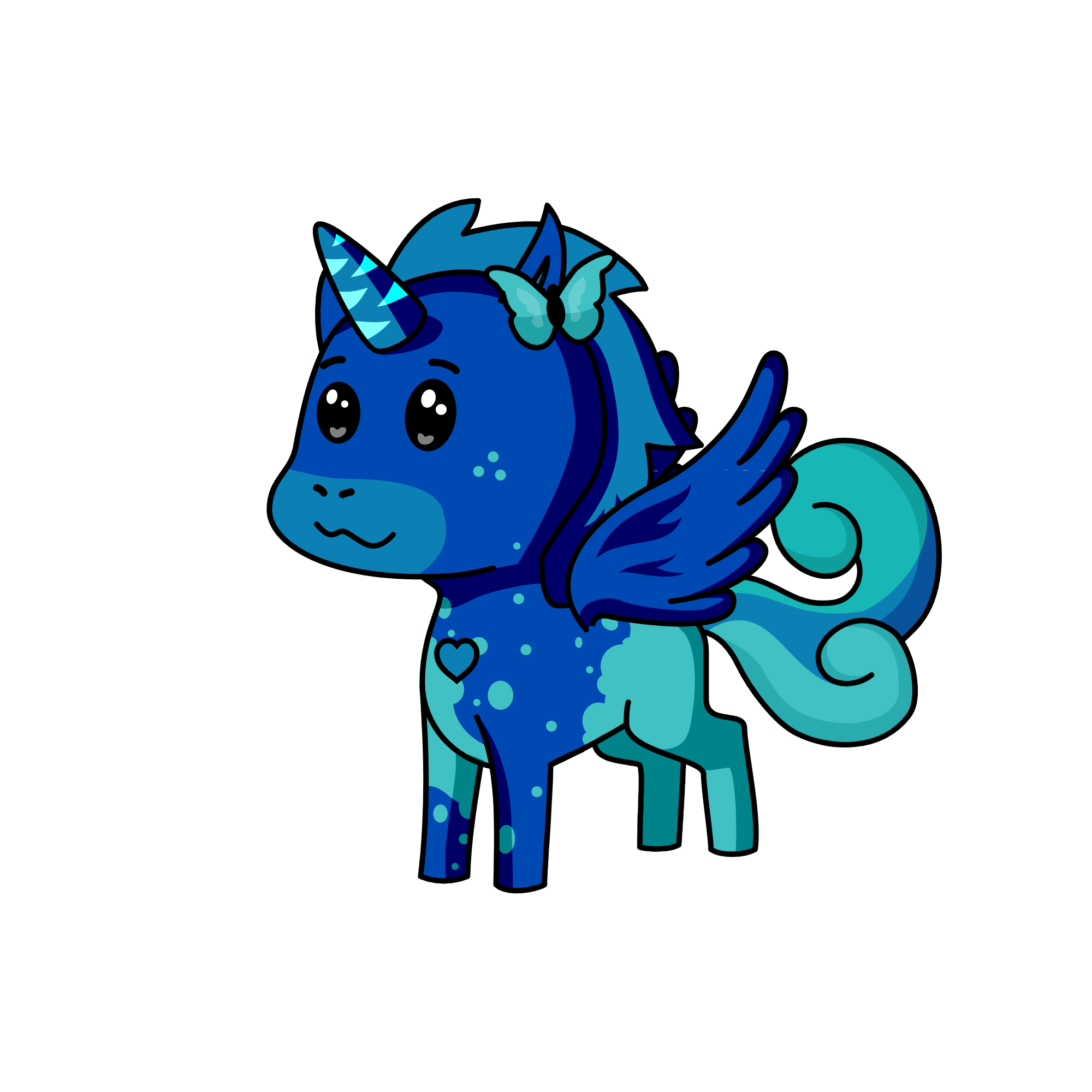 blue, the unicorn