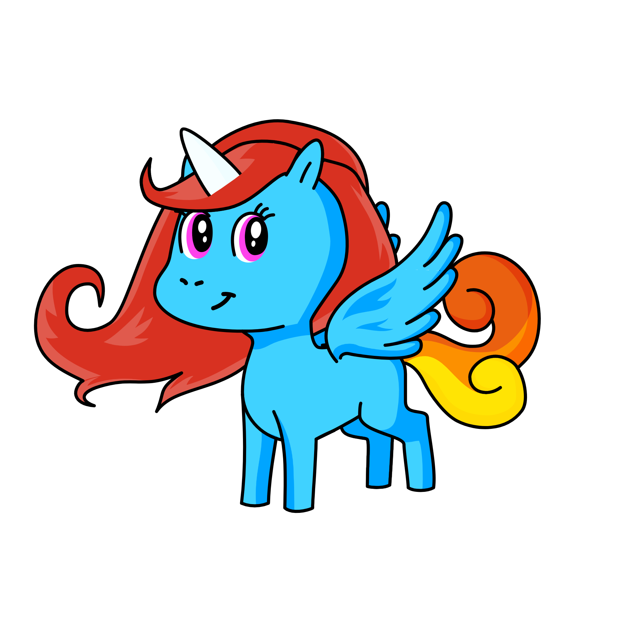 rainbow dash and i know she does not have a horn , the unicorn