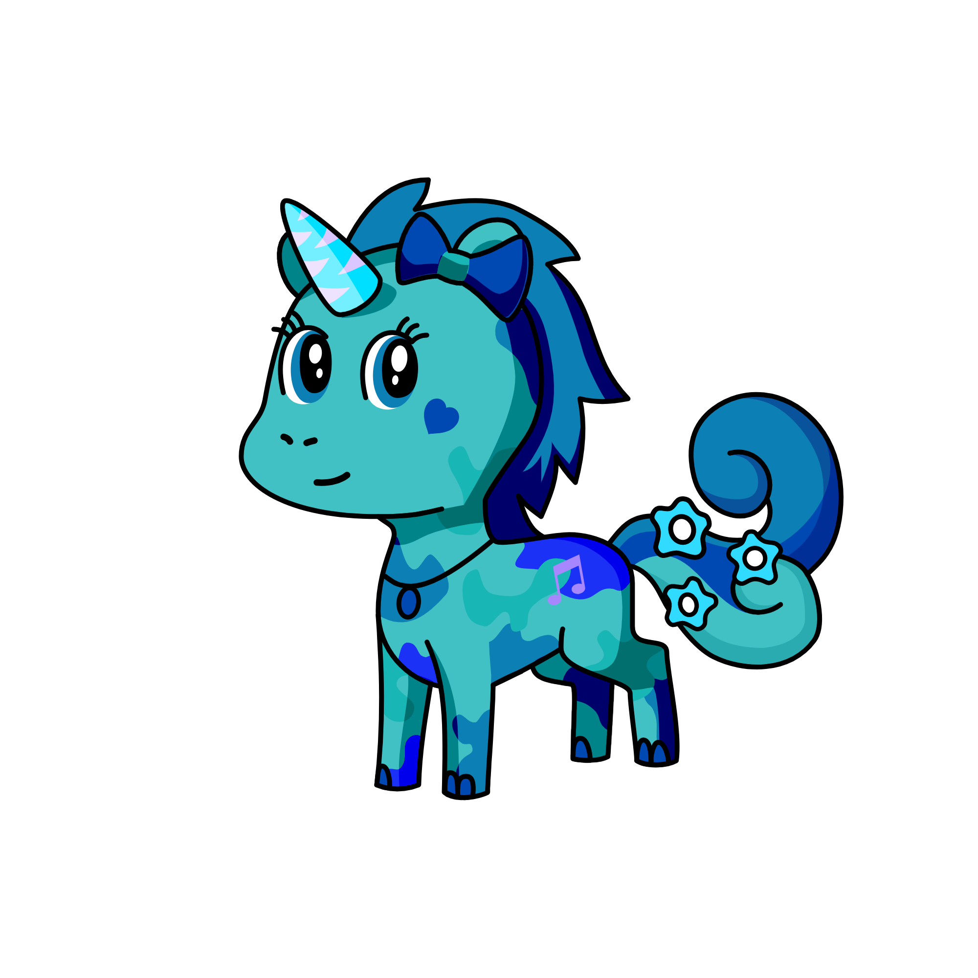 Blueo, the unicorn